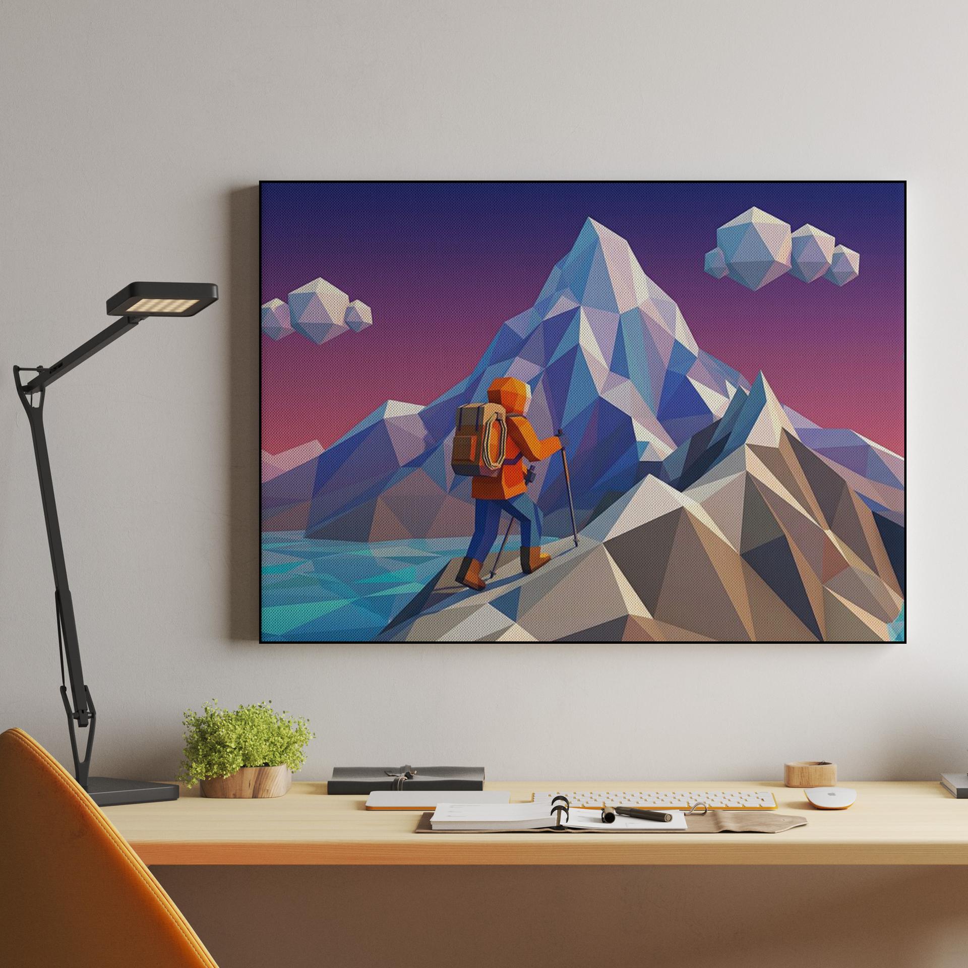 Low Poly Summit: A Geometric Mountain Journey