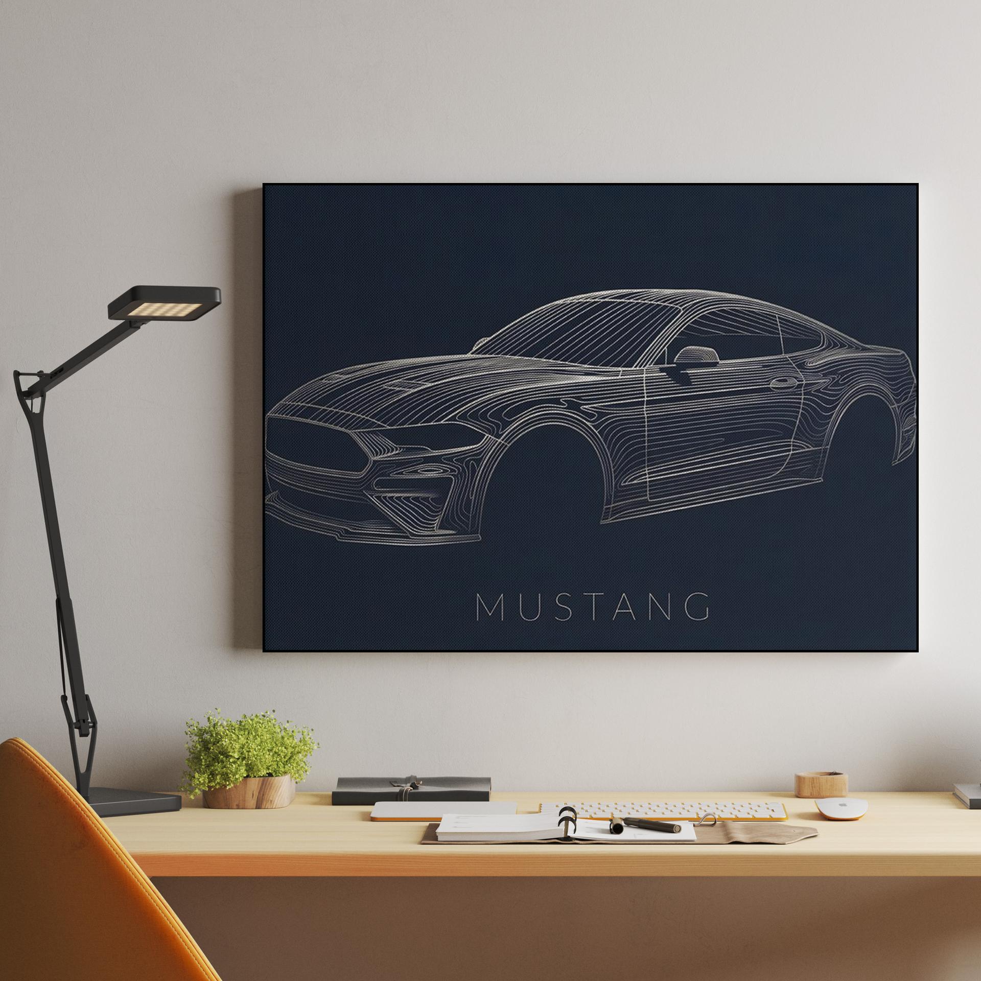 Ford Mustang Topographic Wireframe