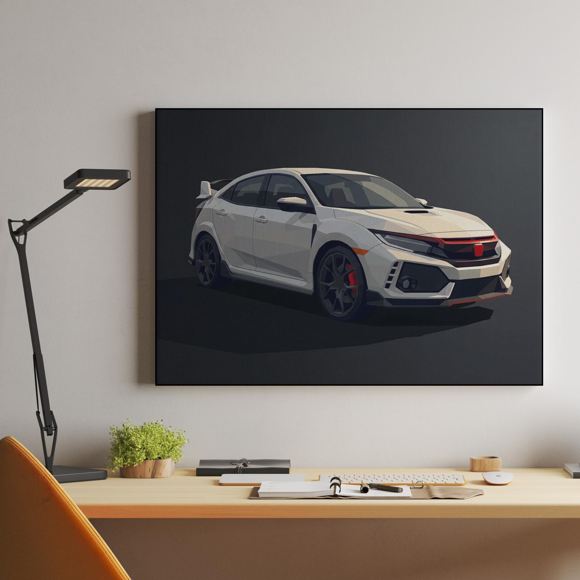 Honda Civic Type R FK8 Low Poly White Edition