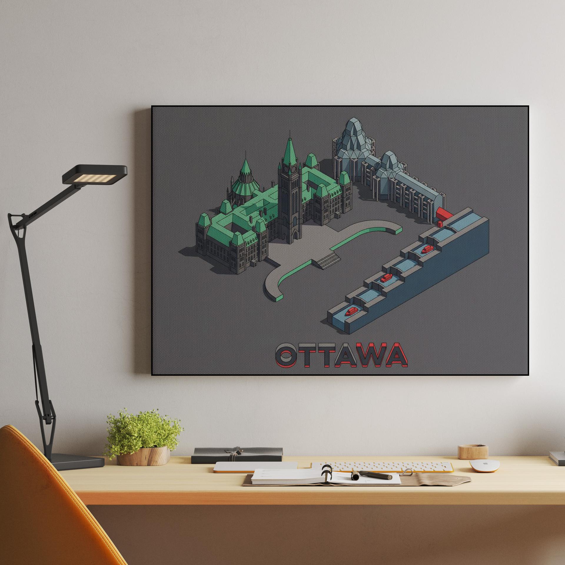 Ottawa Isometric Diorama: Landmarks of the Capital