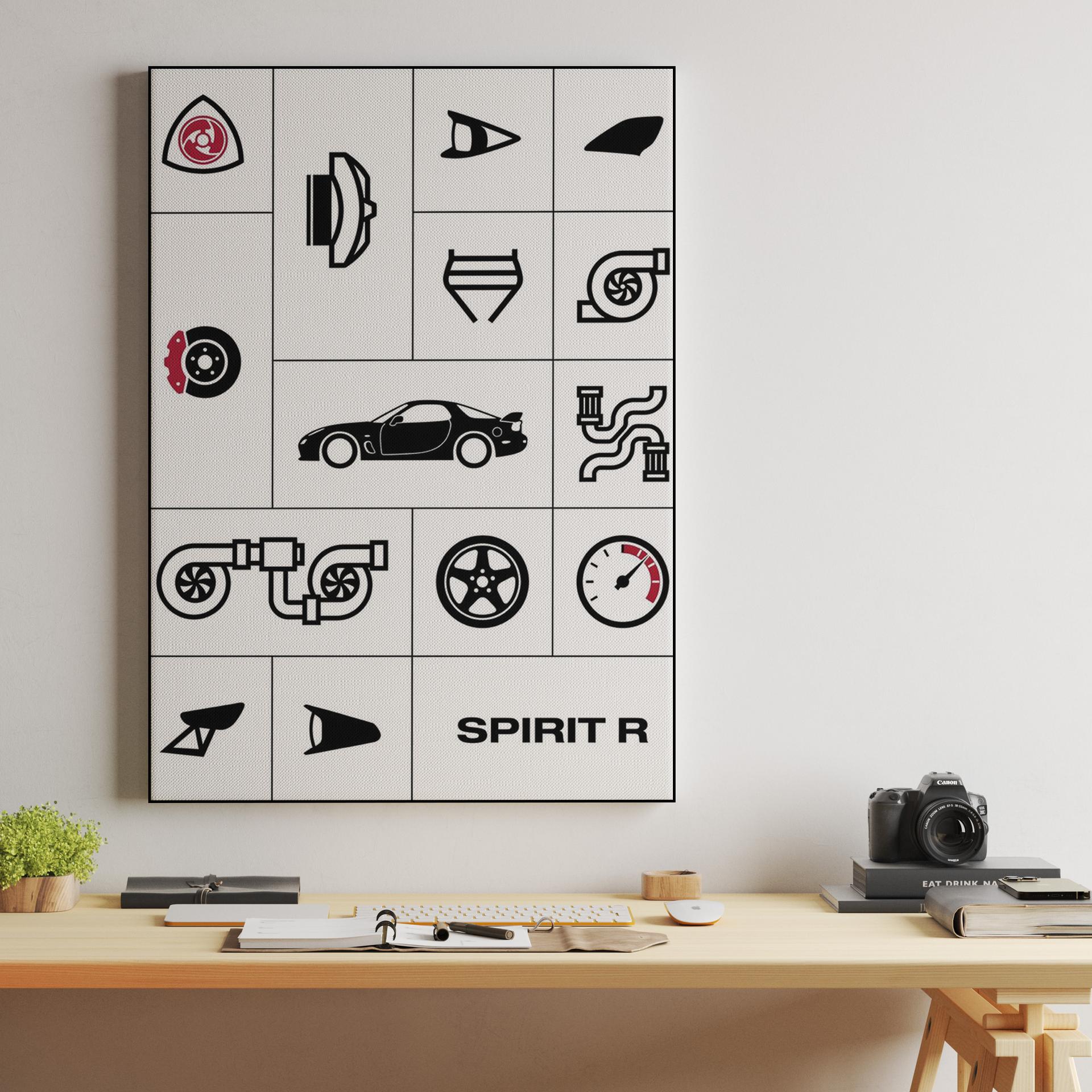 Spirit R: Technical Grid Illustration