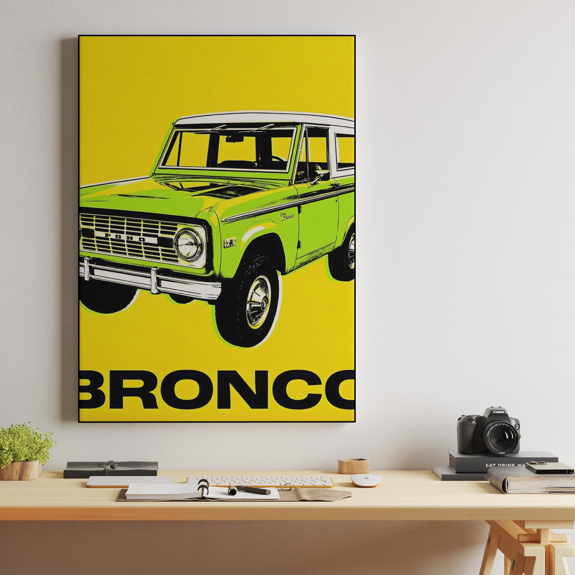 Ford Bronco: Yellow Pop Art Legend