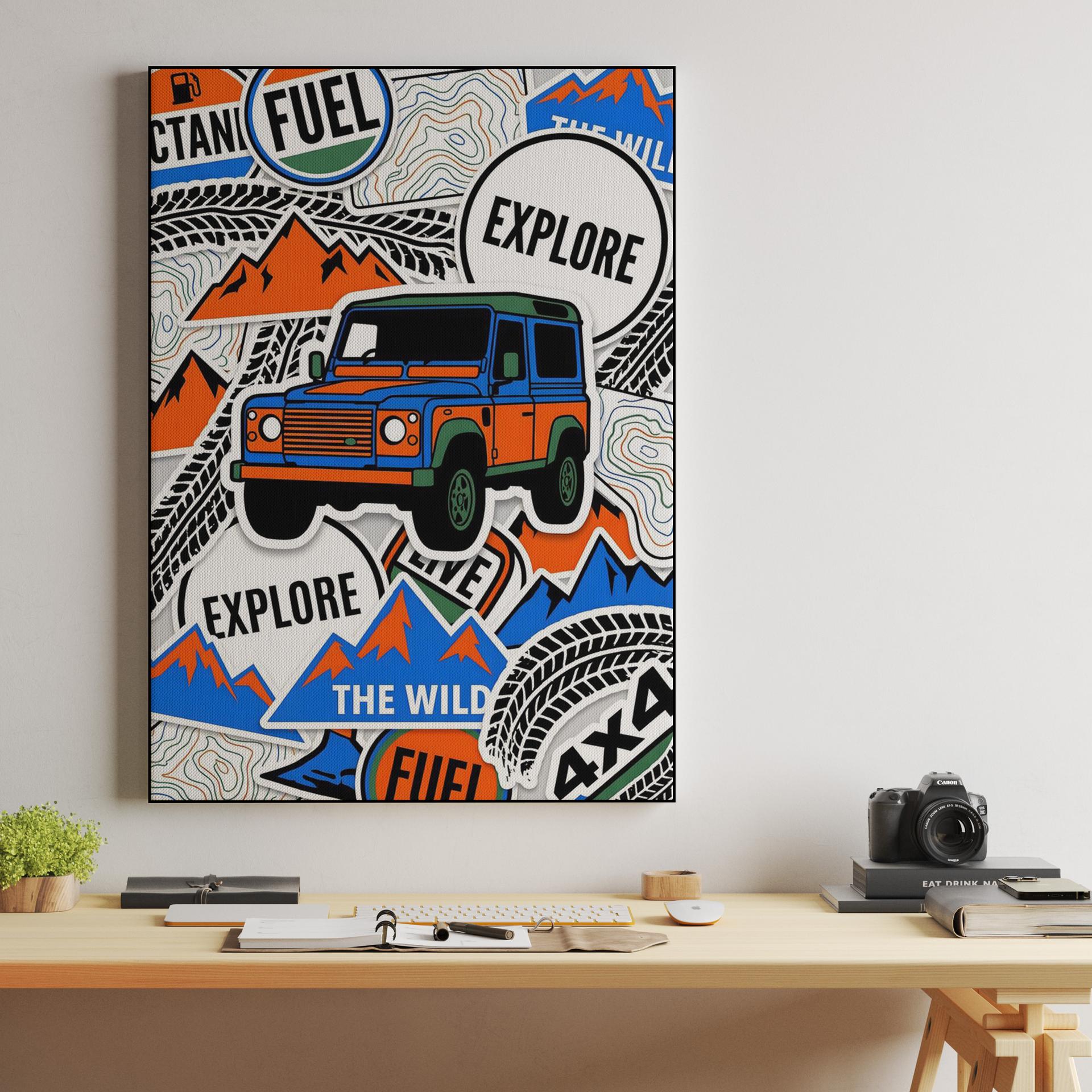 Defender 90 Adventure Sticker Bomb