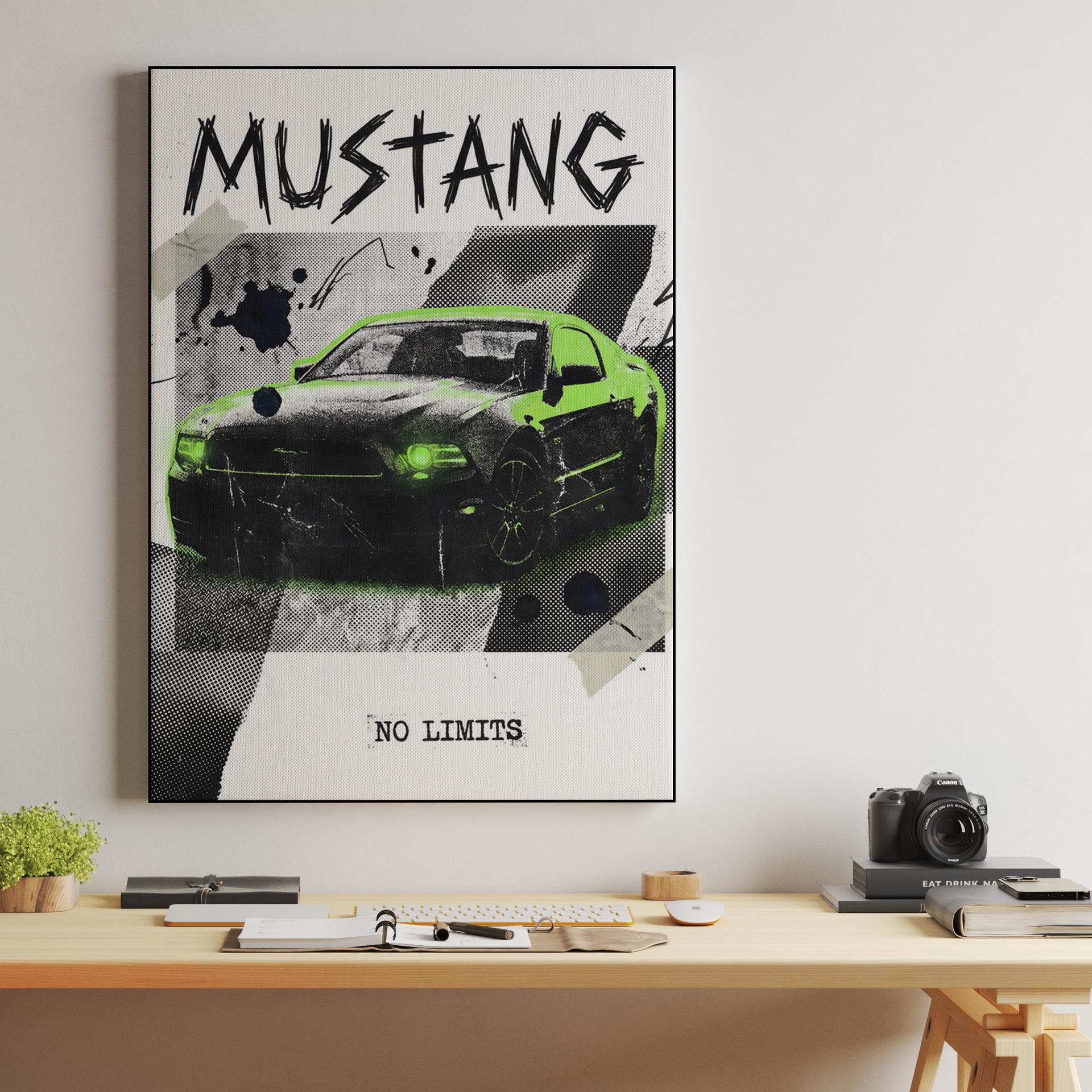 Mustang No Limits Grunge Collage