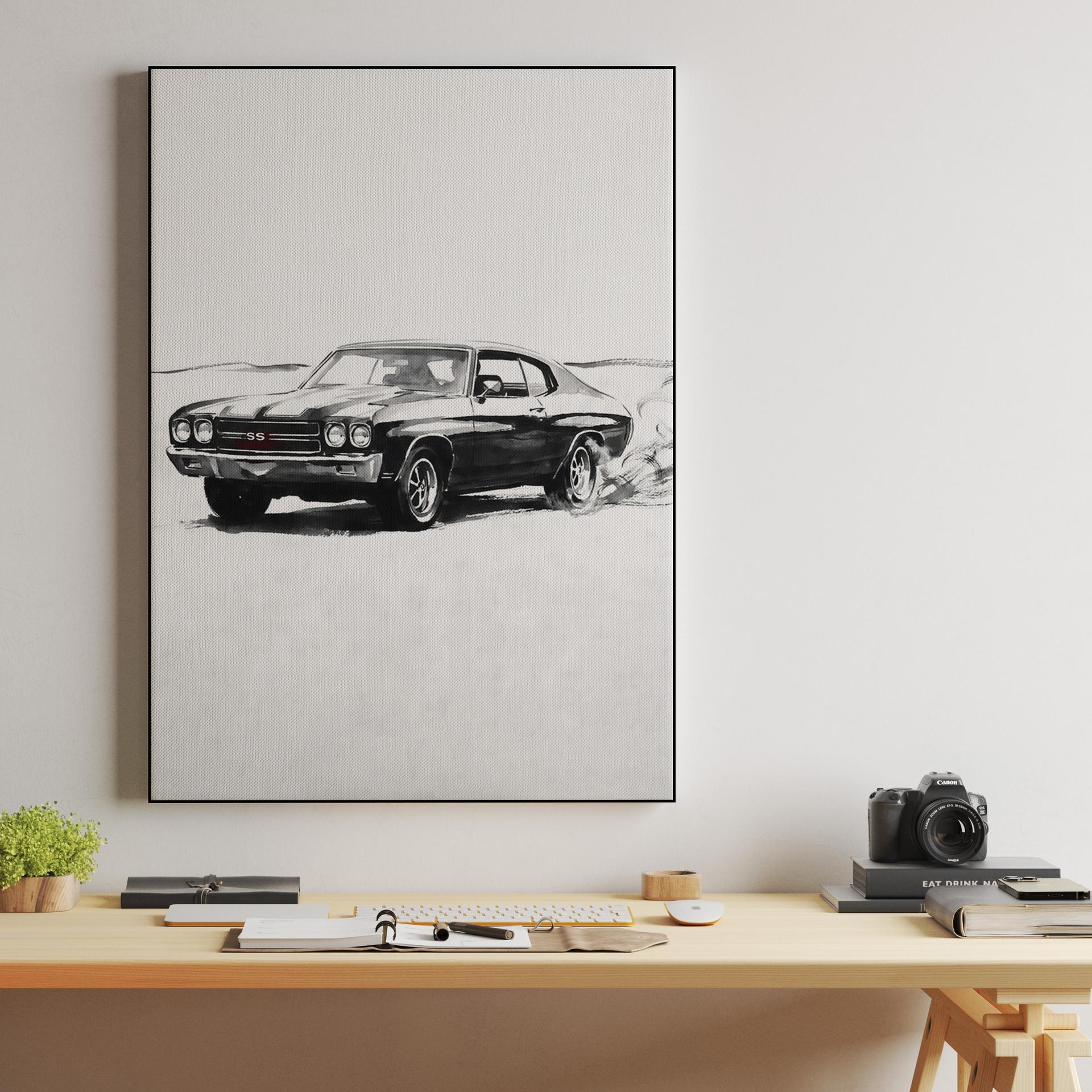 Chevelle SS 454 Ink Wash Burnout