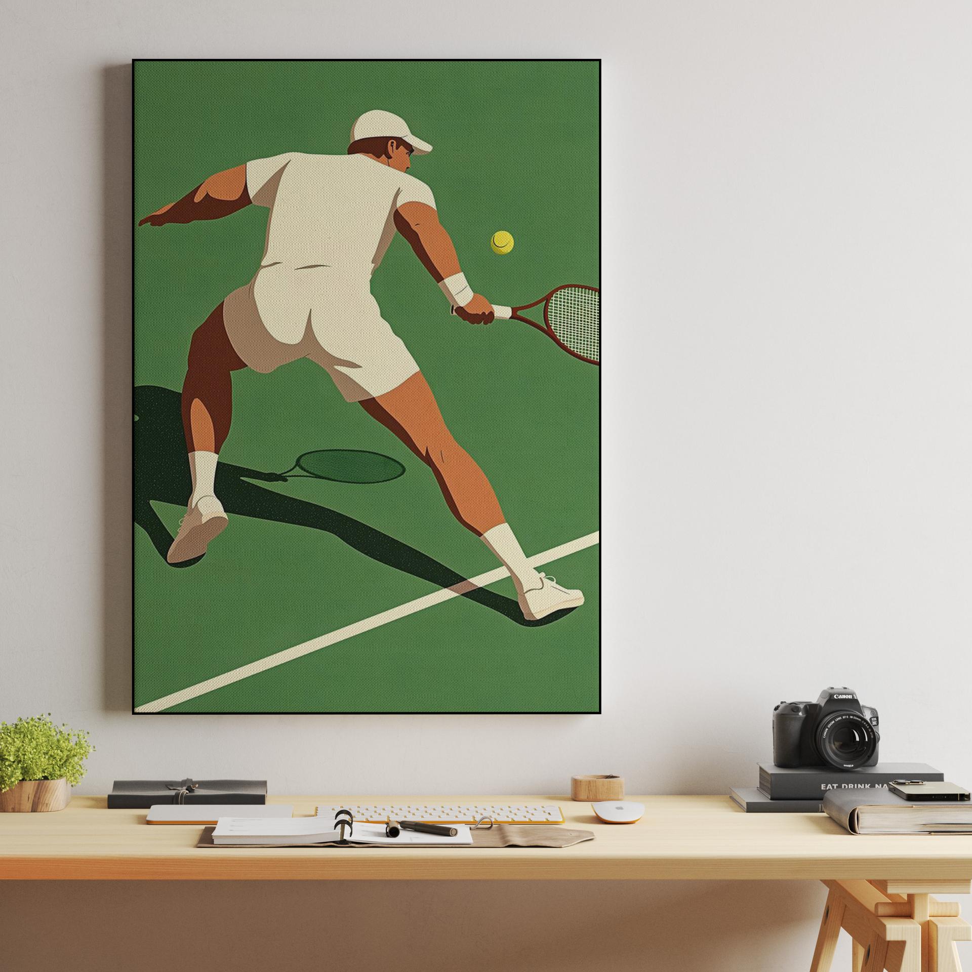 Green Court Tennis Action