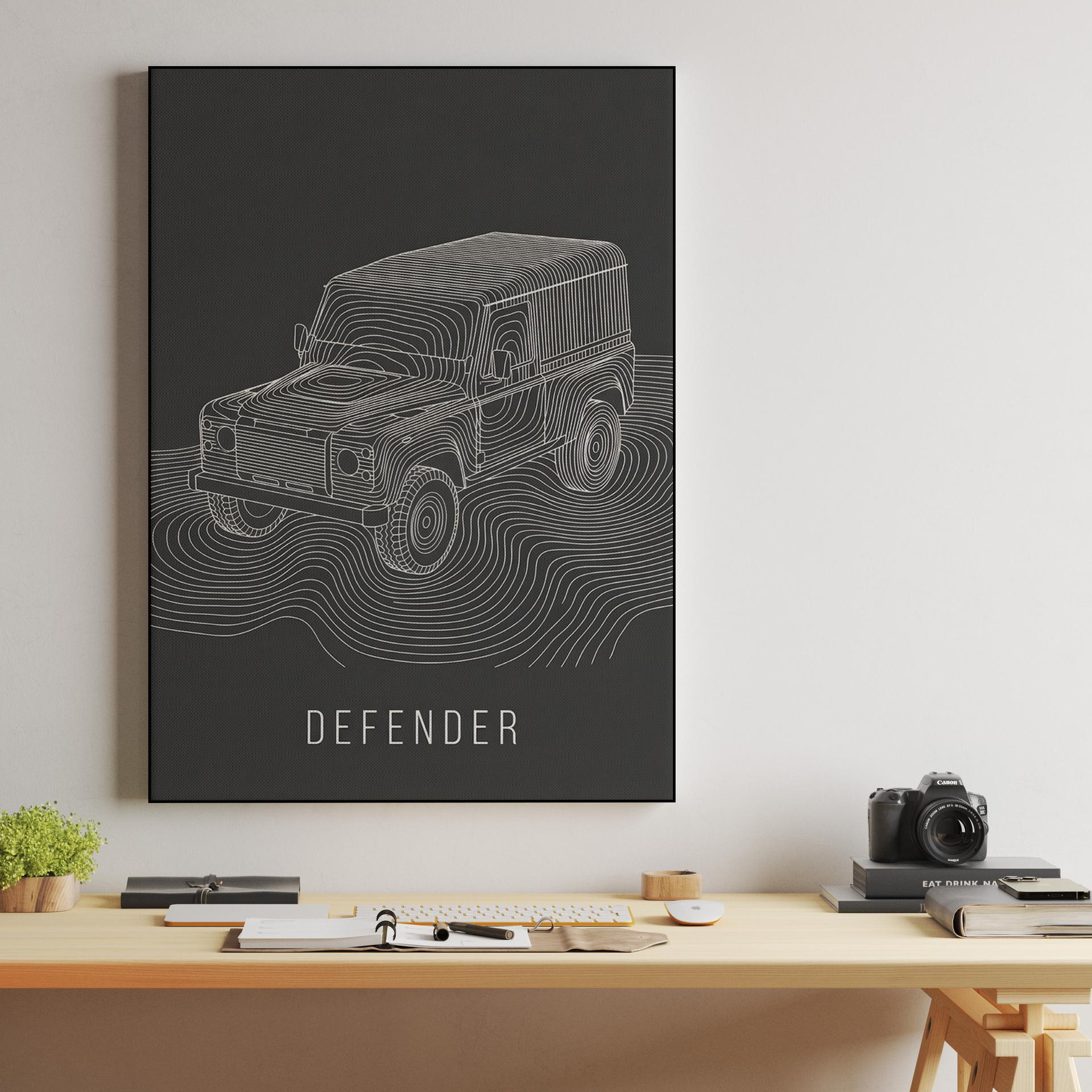 Defender Topographic Line Art