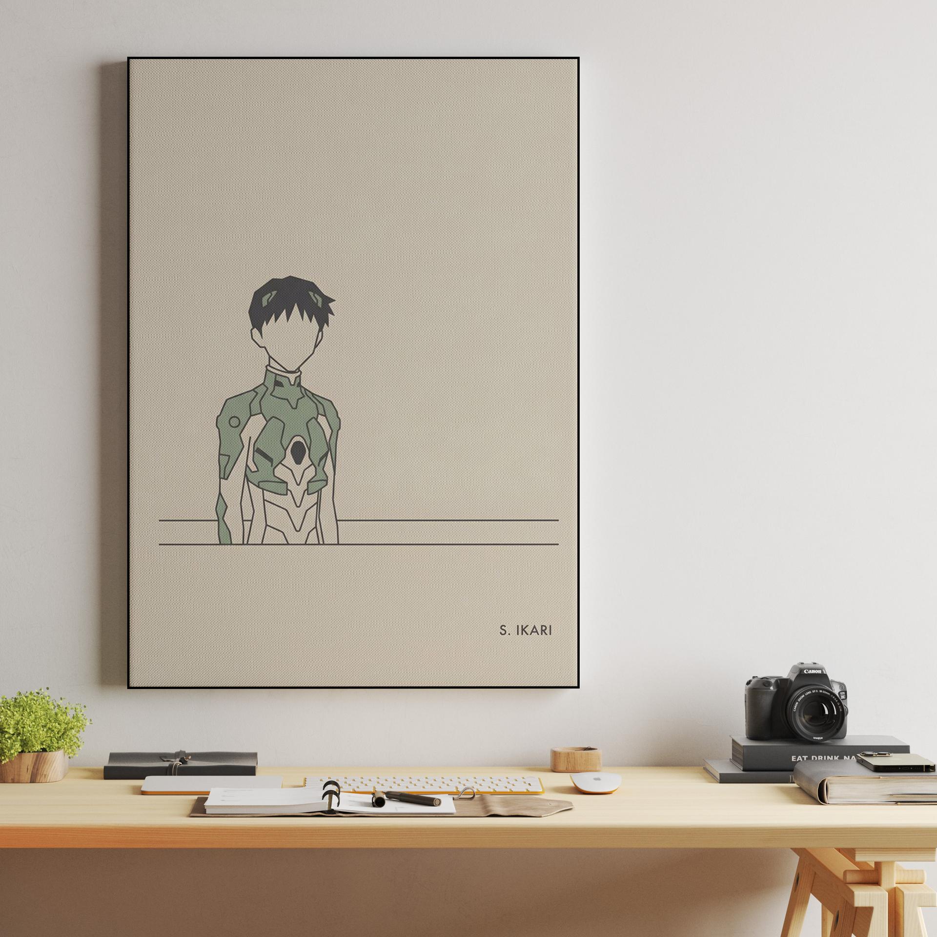 Shinji Ikari: Minimalist Pilot Silhouette