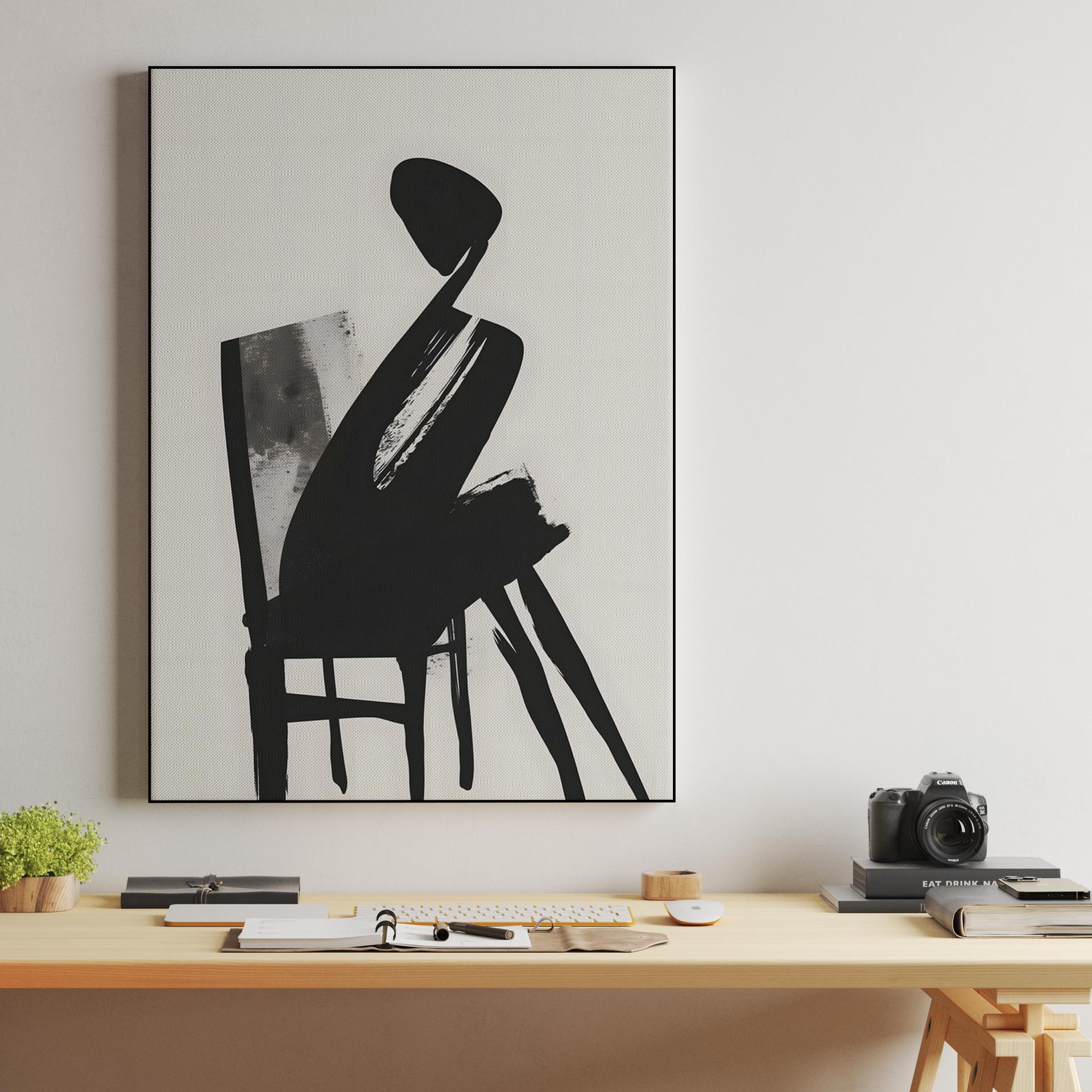 Minimalist Ink Seated Figure