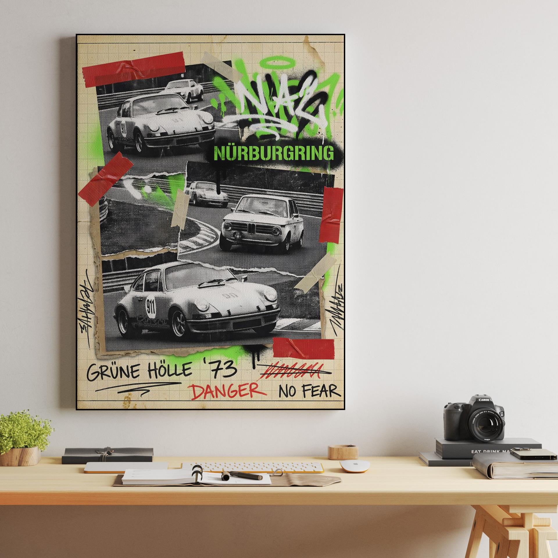 Green Hell '73: Vintage Racing Collage