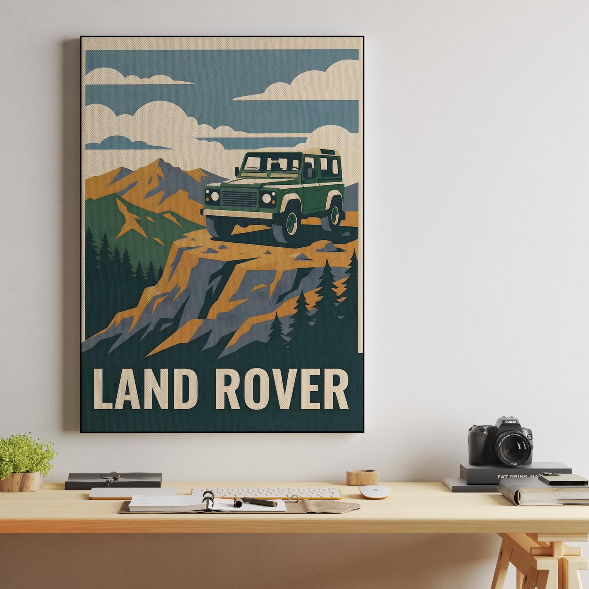 Defender 90 Mountain Summit Travel Poster