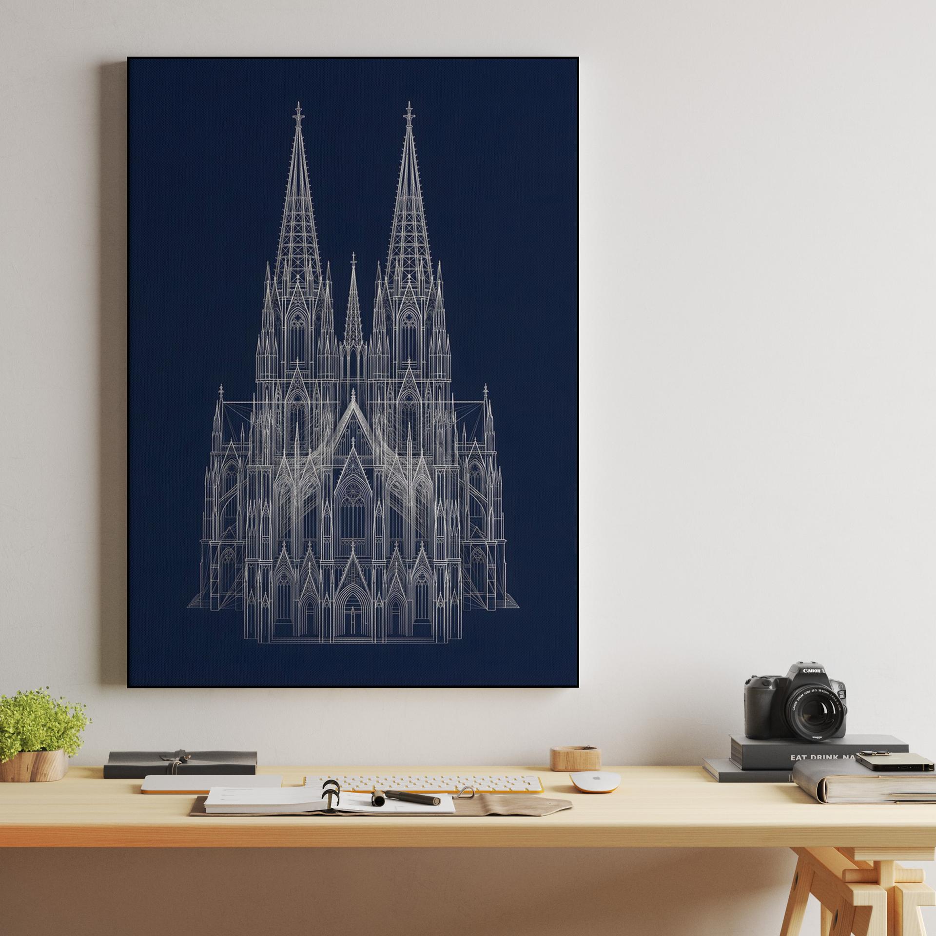 Cologne Cathedral Architectural Wireframe