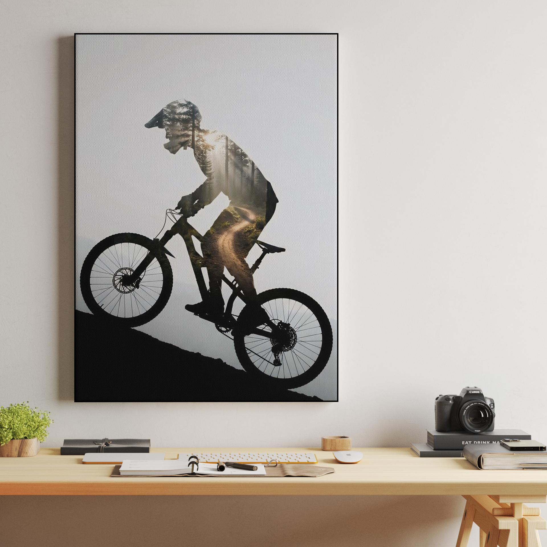 Soul of the Trail: Mountain Biker Double Exposure
