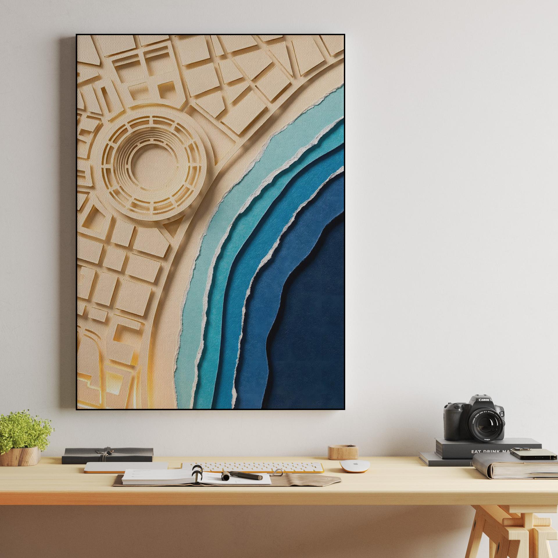 Coastal Tides of Málaga: Paper Cutout City Map