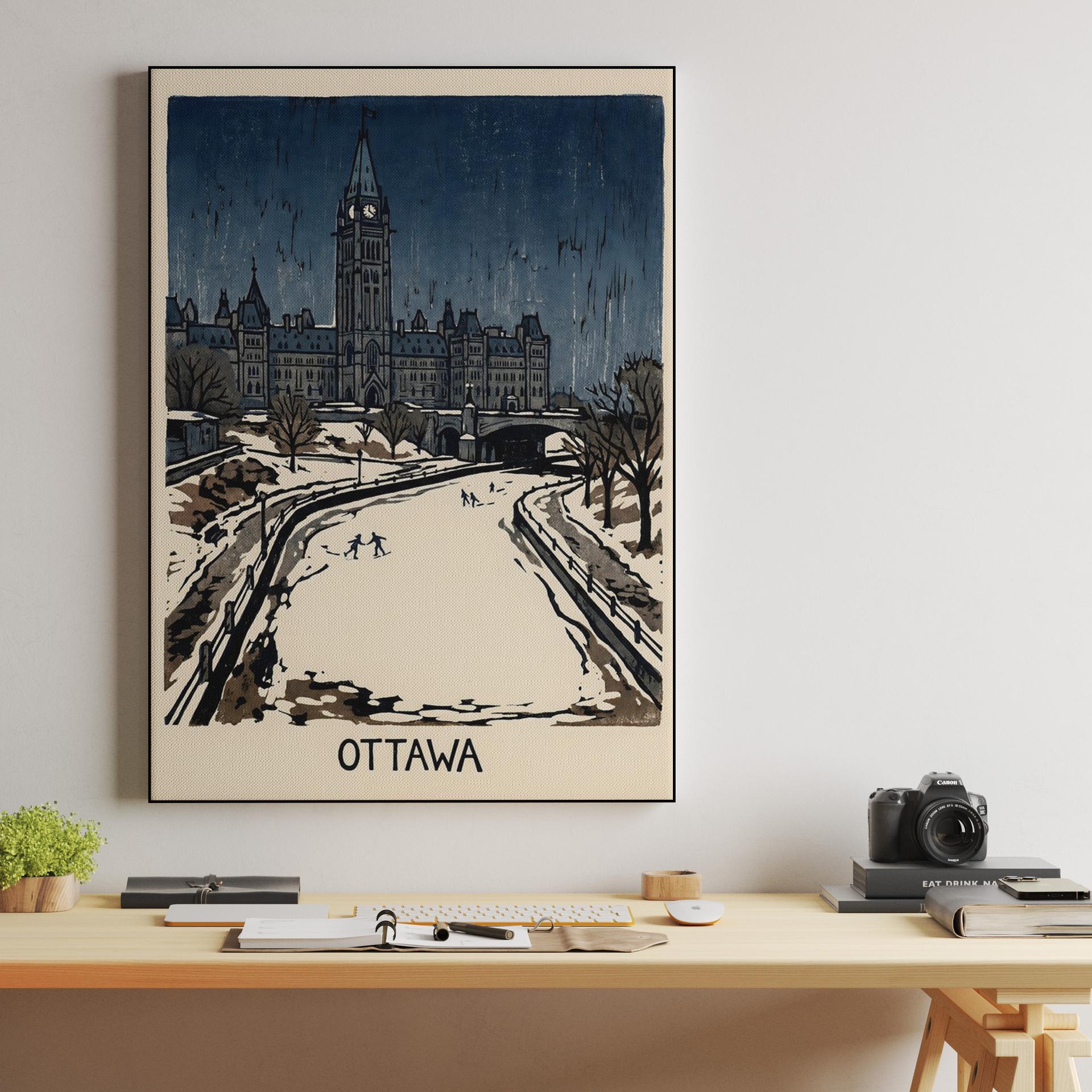 Winter Night on the Rideau Canal