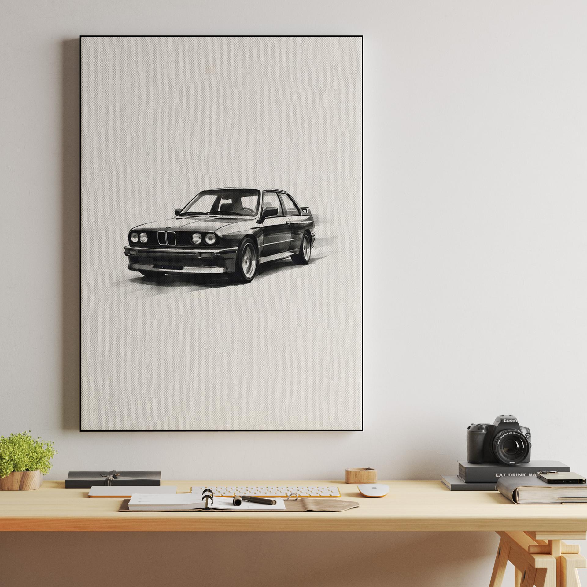 Monochrome Heritage: BMW E30 M3 Ink Wash