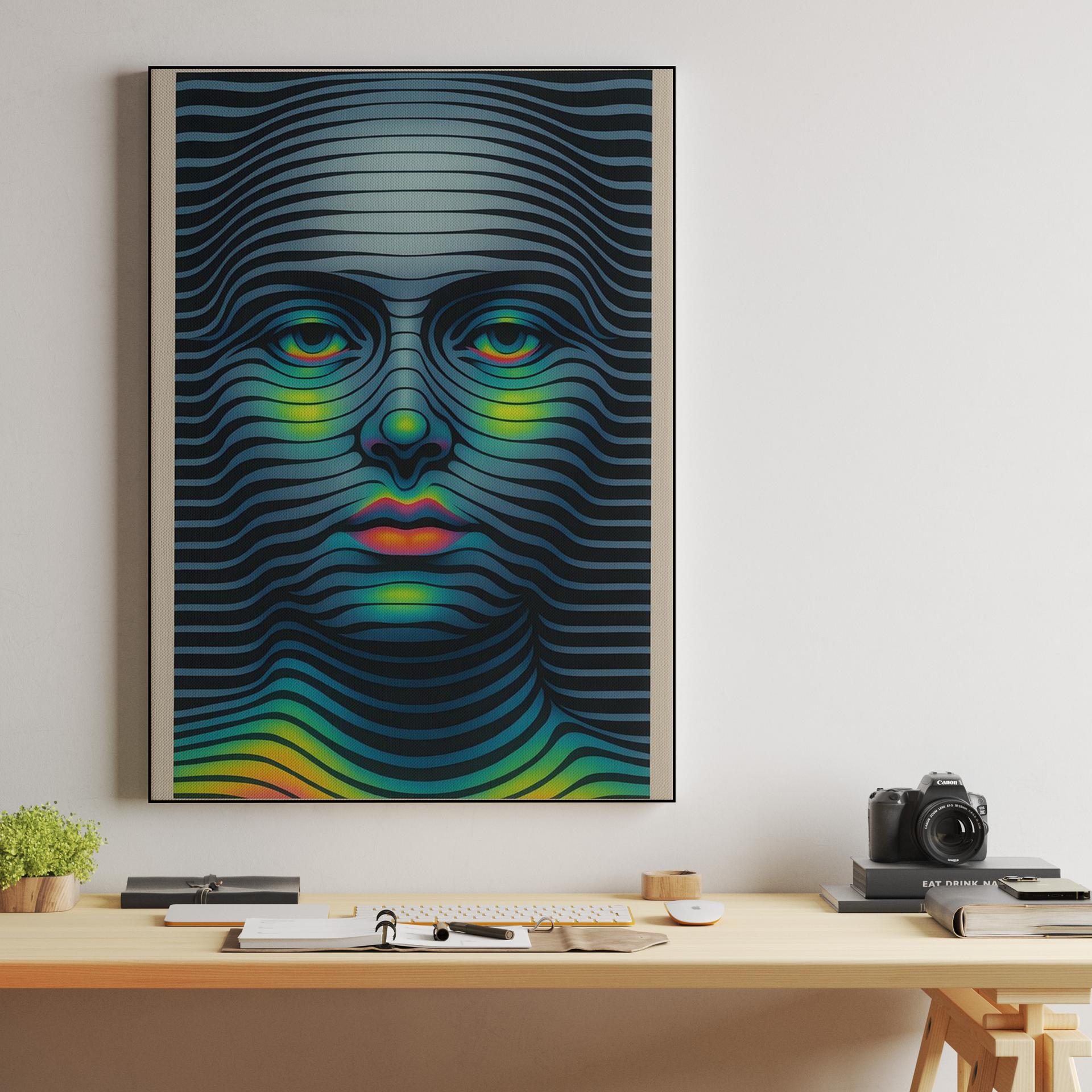 Neon Waveform Portrait
