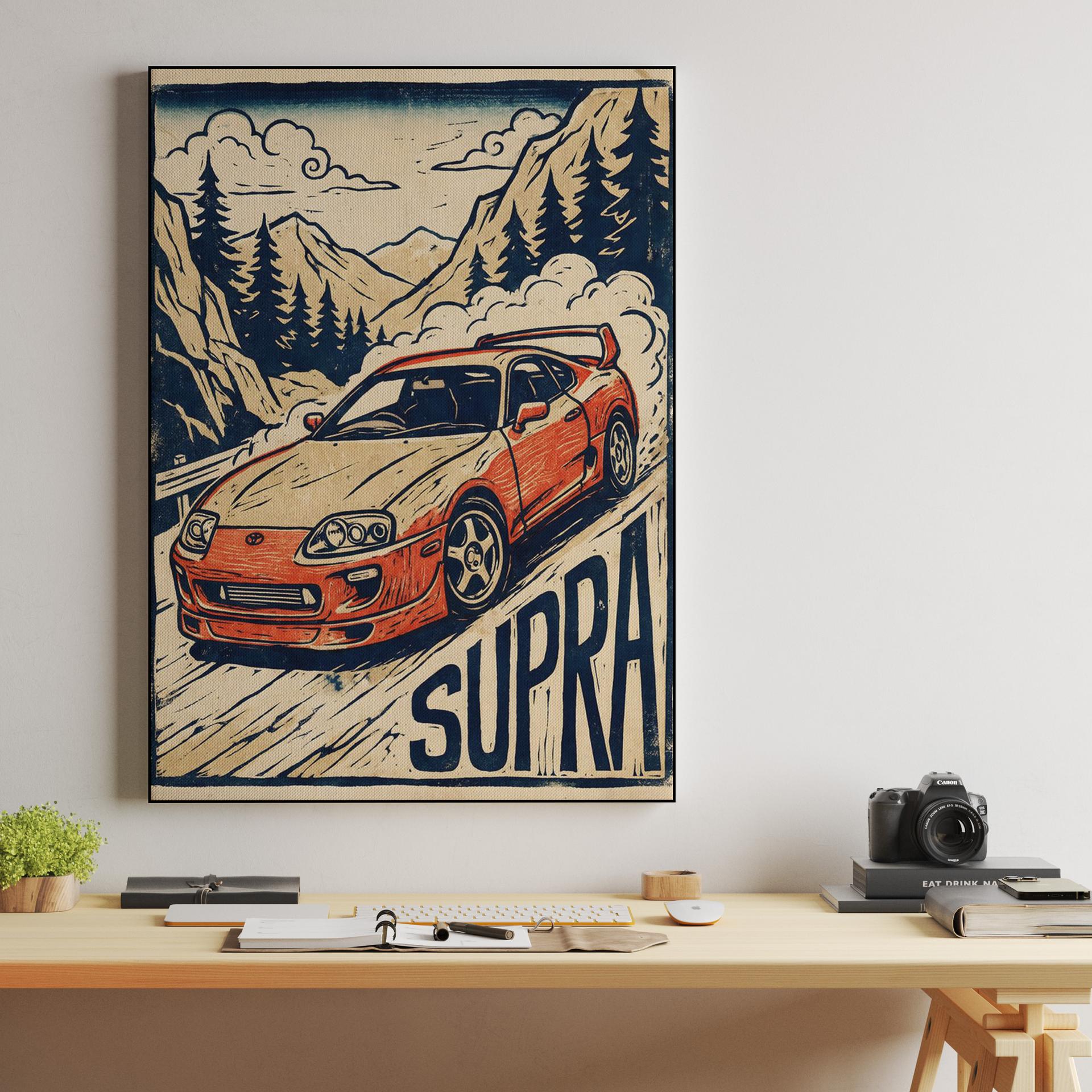 Woodcut Mountain Drift: Toyota Supra A80