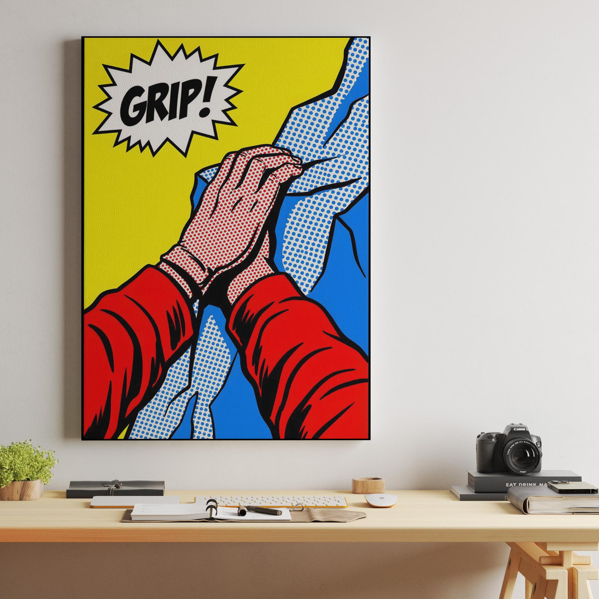 Grip! Comic Book Style Rock Climbing Art