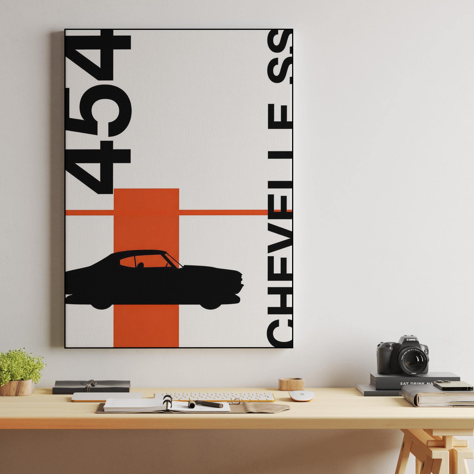 Chevelle SS 454 Minimalist Swiss Style Graphic