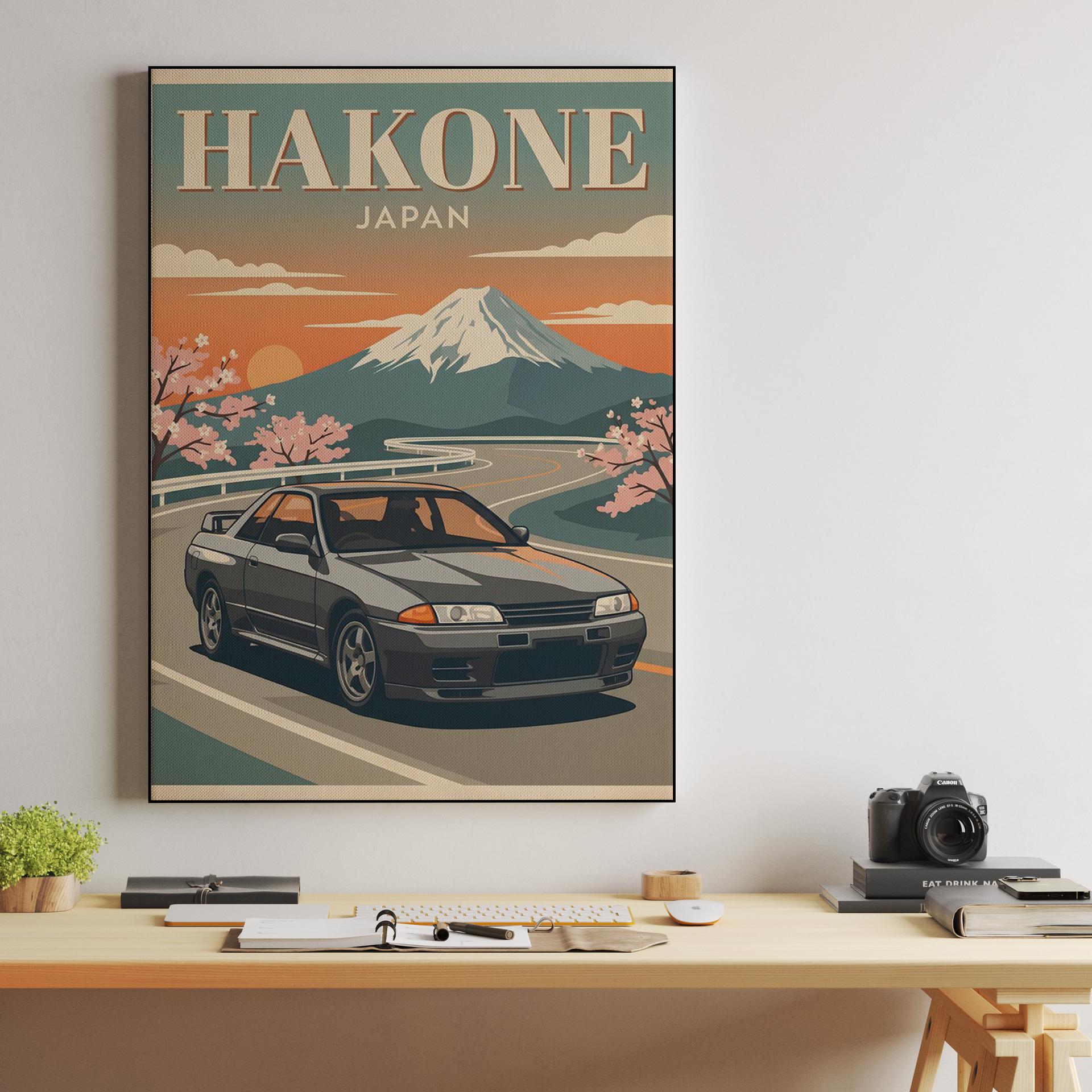 Nissan Skyline GT-R R32: Hakone Turnpike Travel Poster