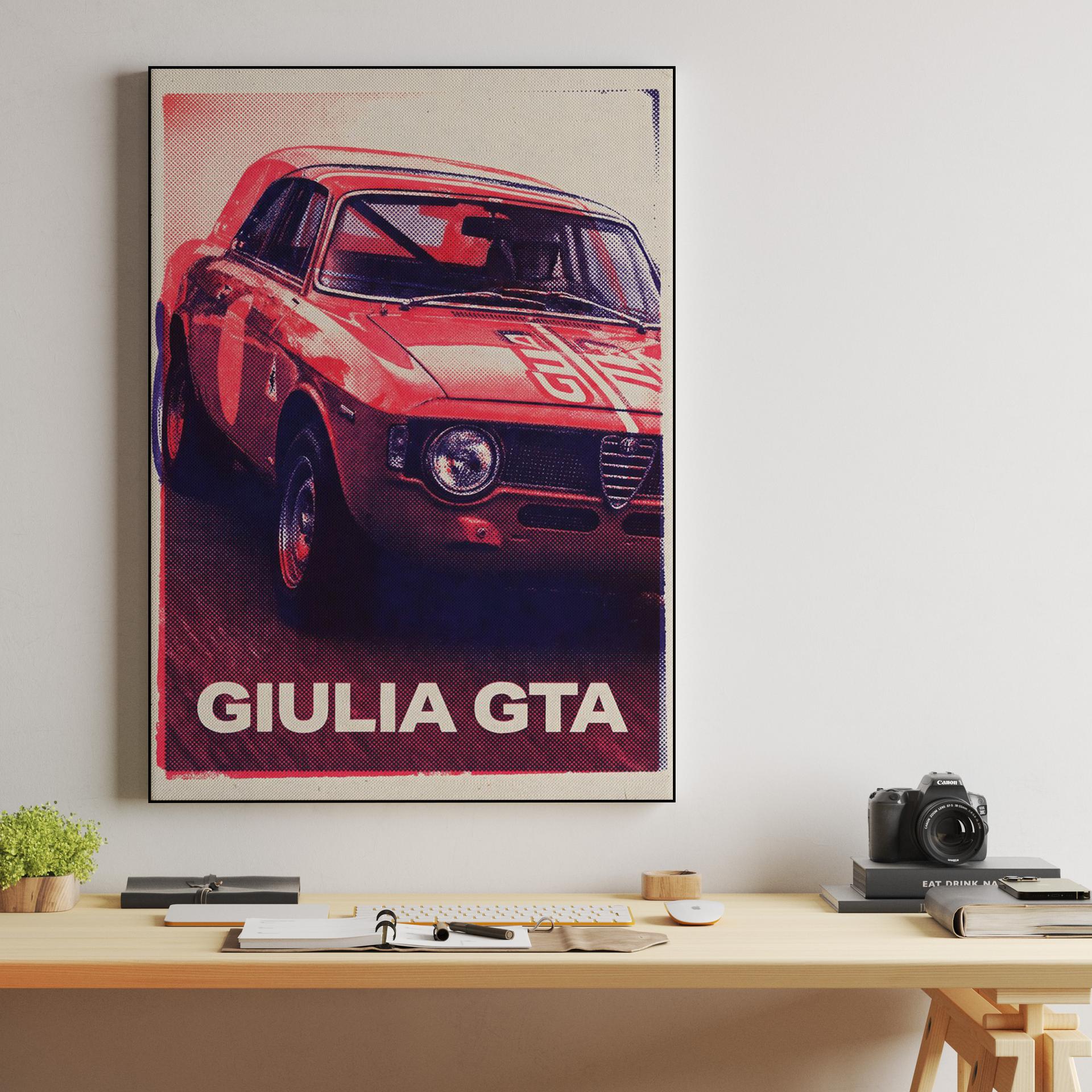 Alfa Romeo Giulia GTA Vintage Style Poster