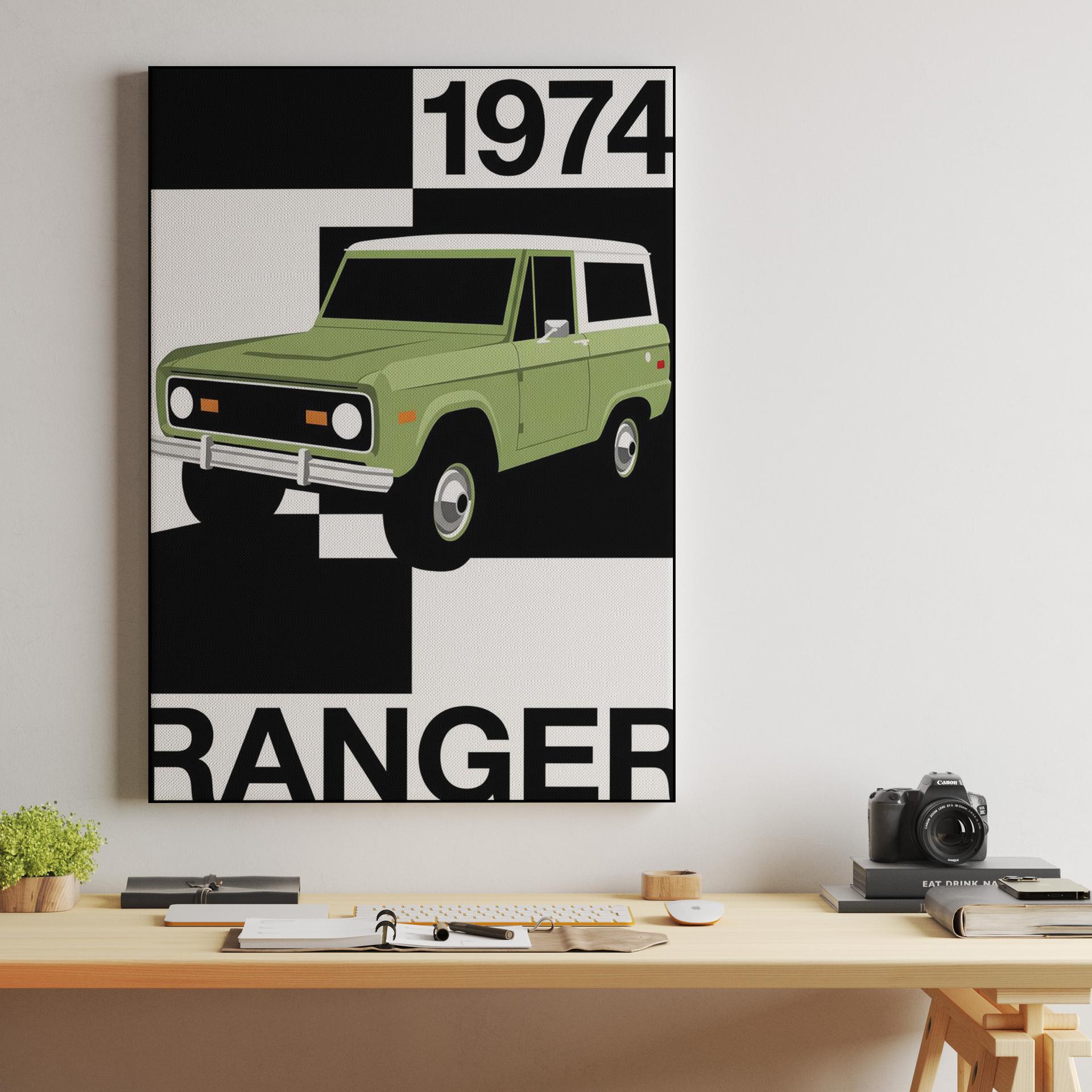 1974 Ford Bronco Ranger: Minimalist Geometric Graphic