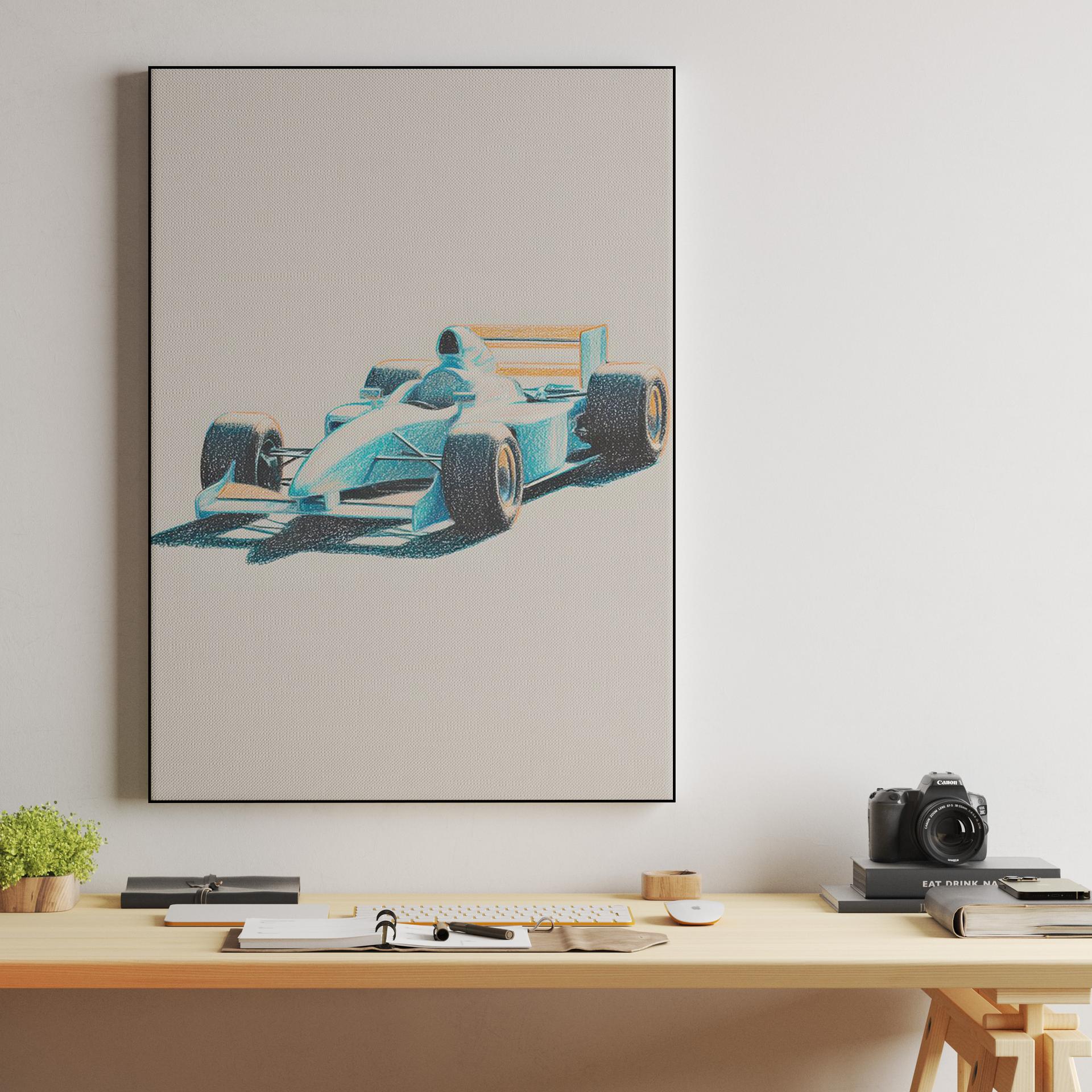 Cyan Formula 1 Sketch