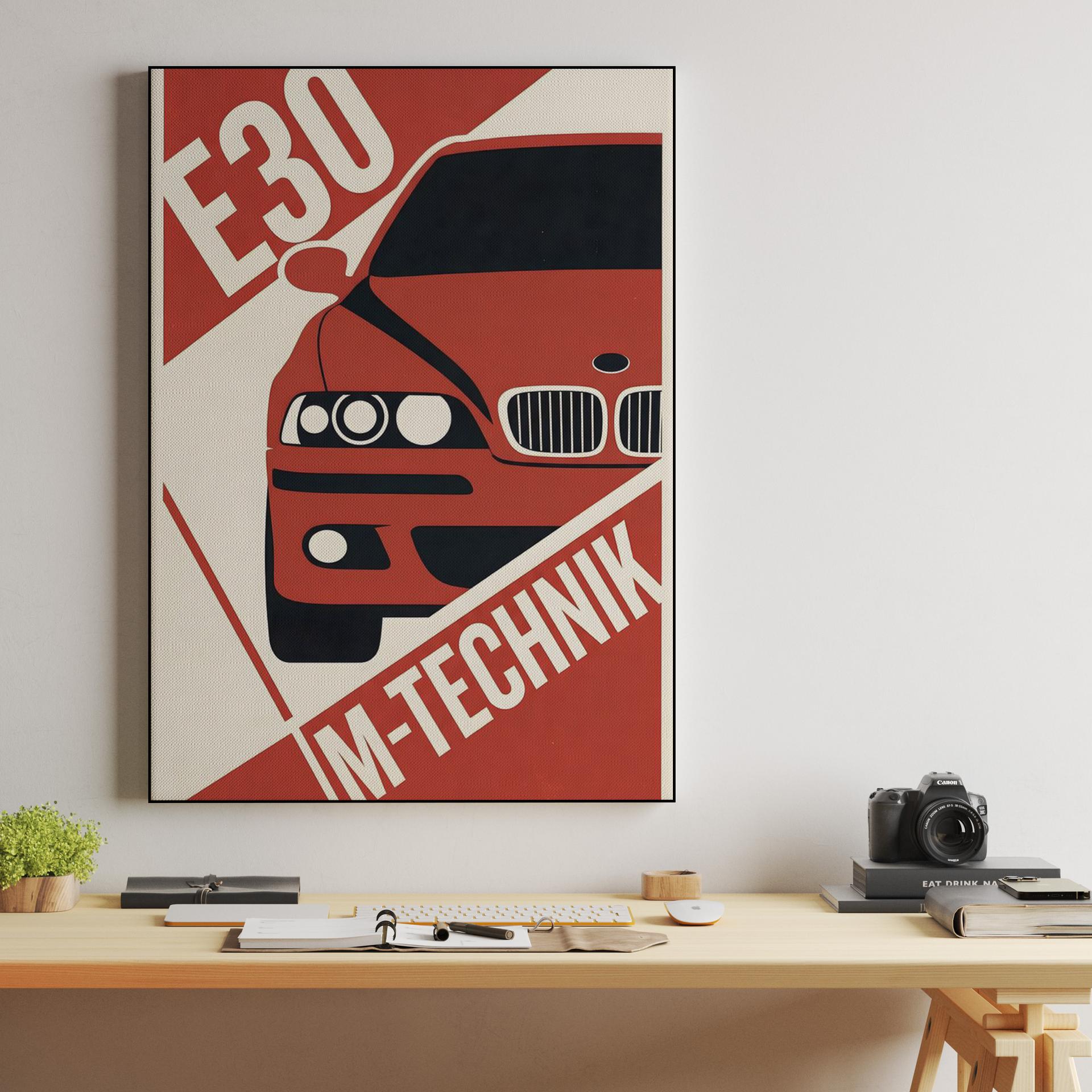 BMW E30 M-Technik Red Graphic