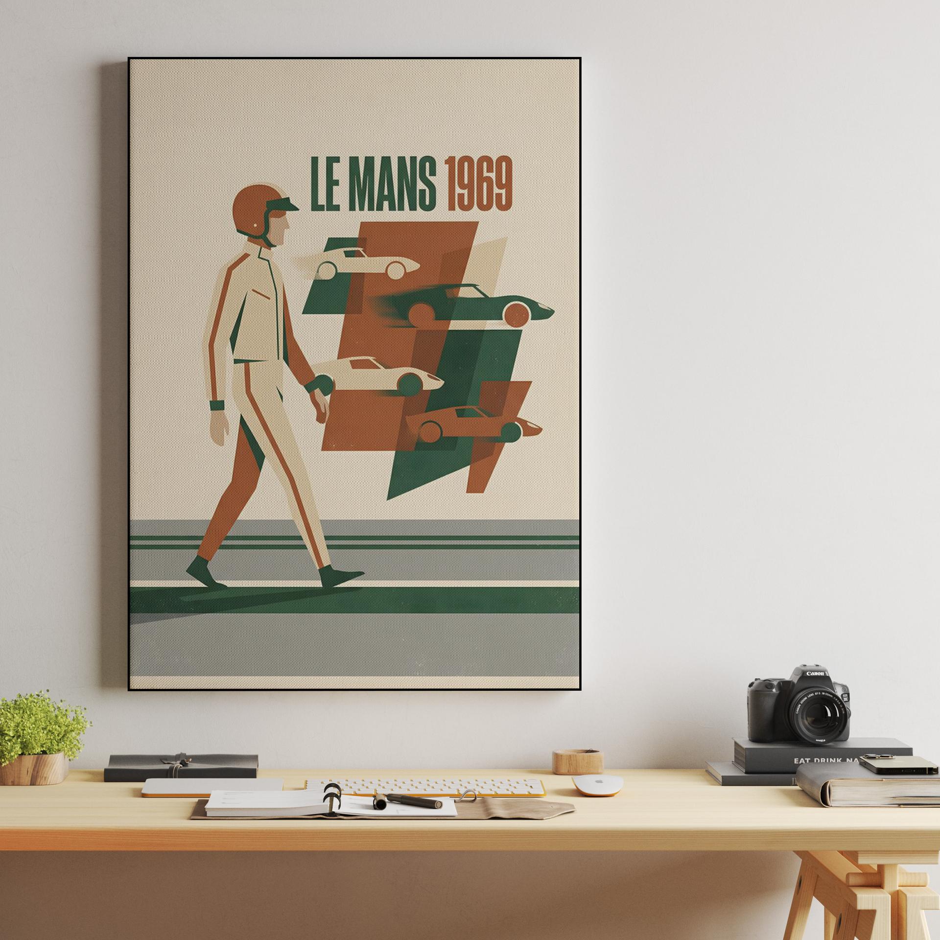 Le Mans 1969 Retro Racing Poster