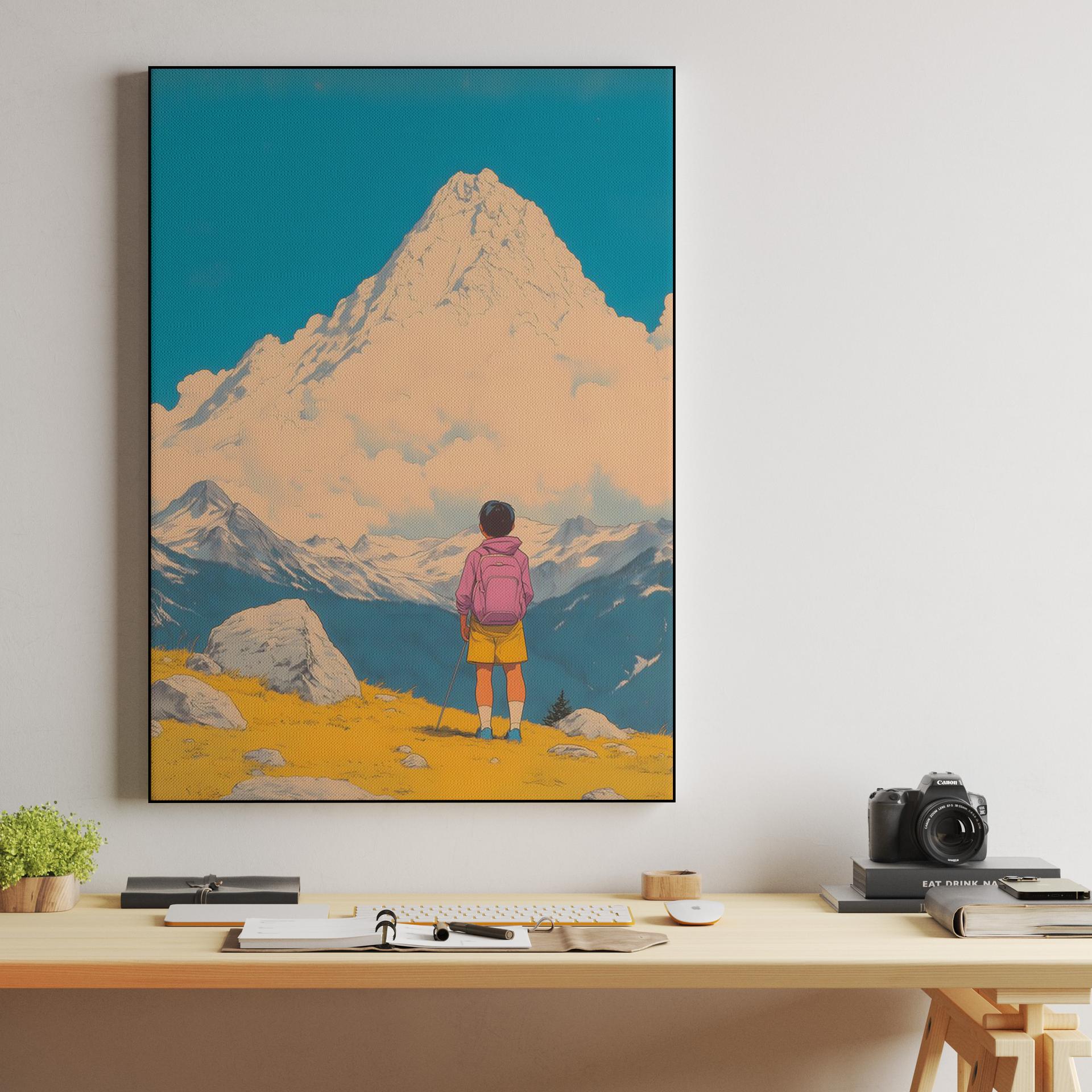 Young Hiker Mountain Summit