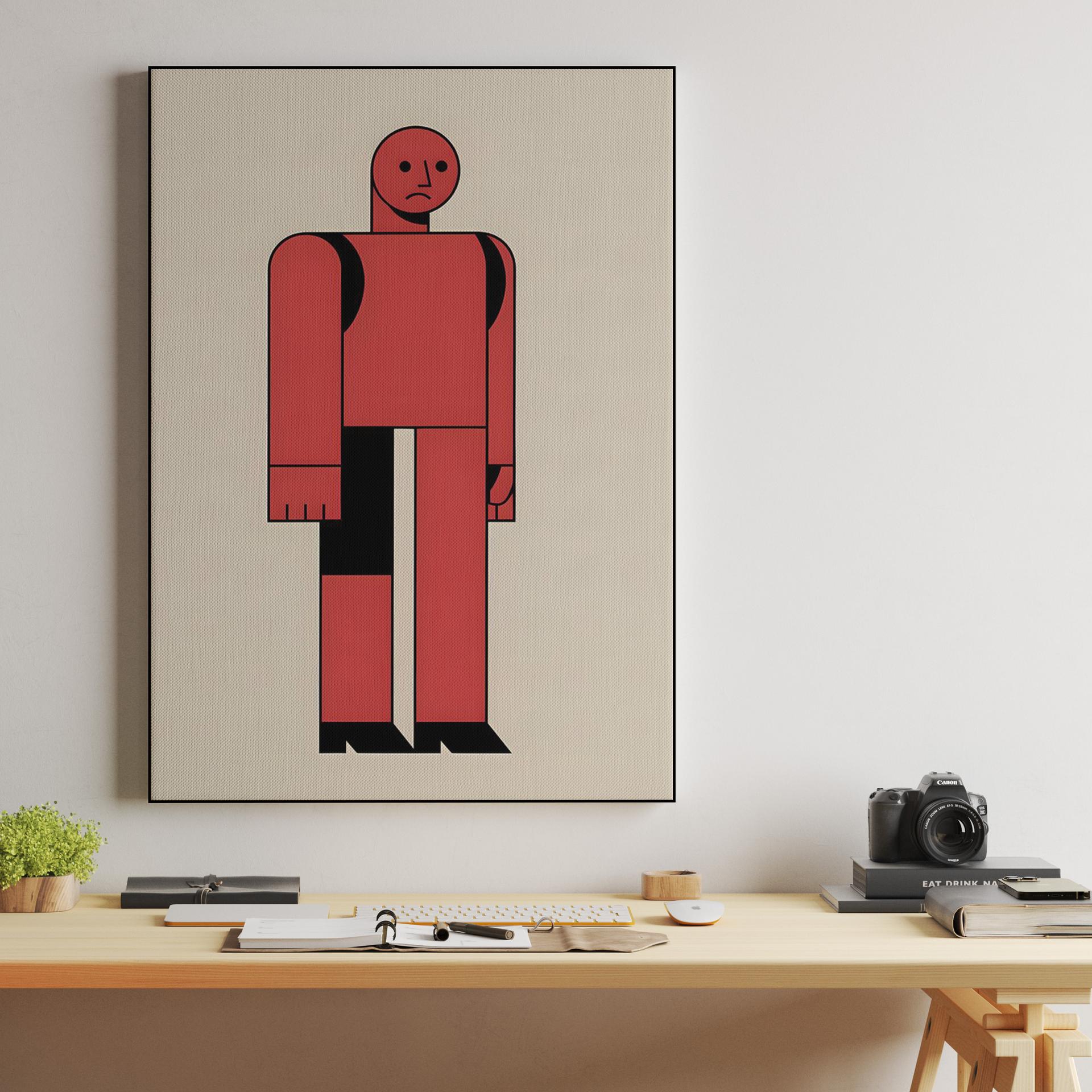 Sad Red Geometric Figure