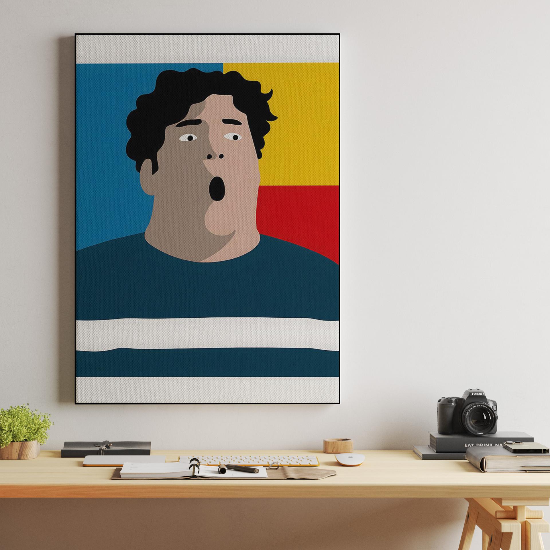 Surprised Man Color Block