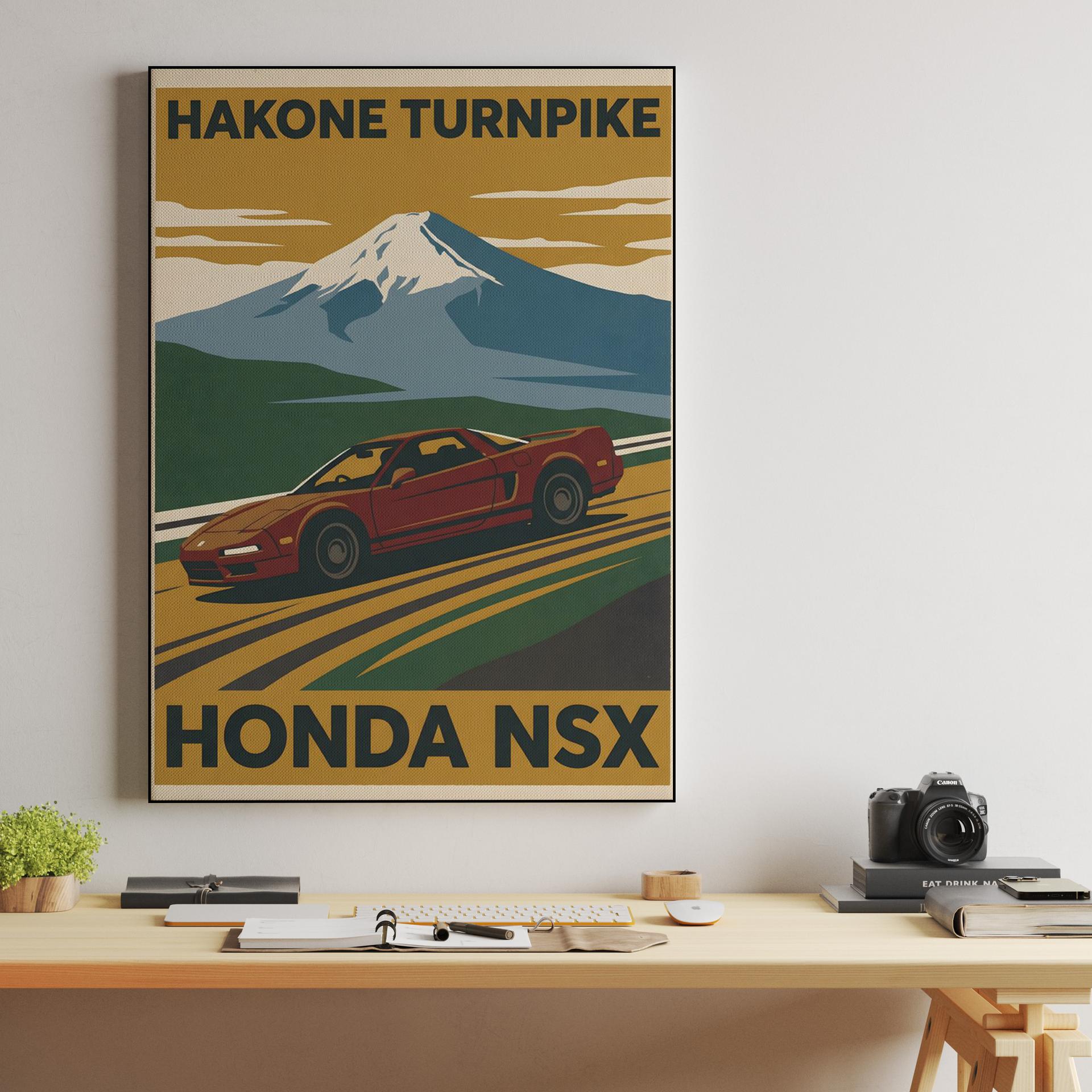 Hakone Turnpike Honda NSX Vintage Travel Poster