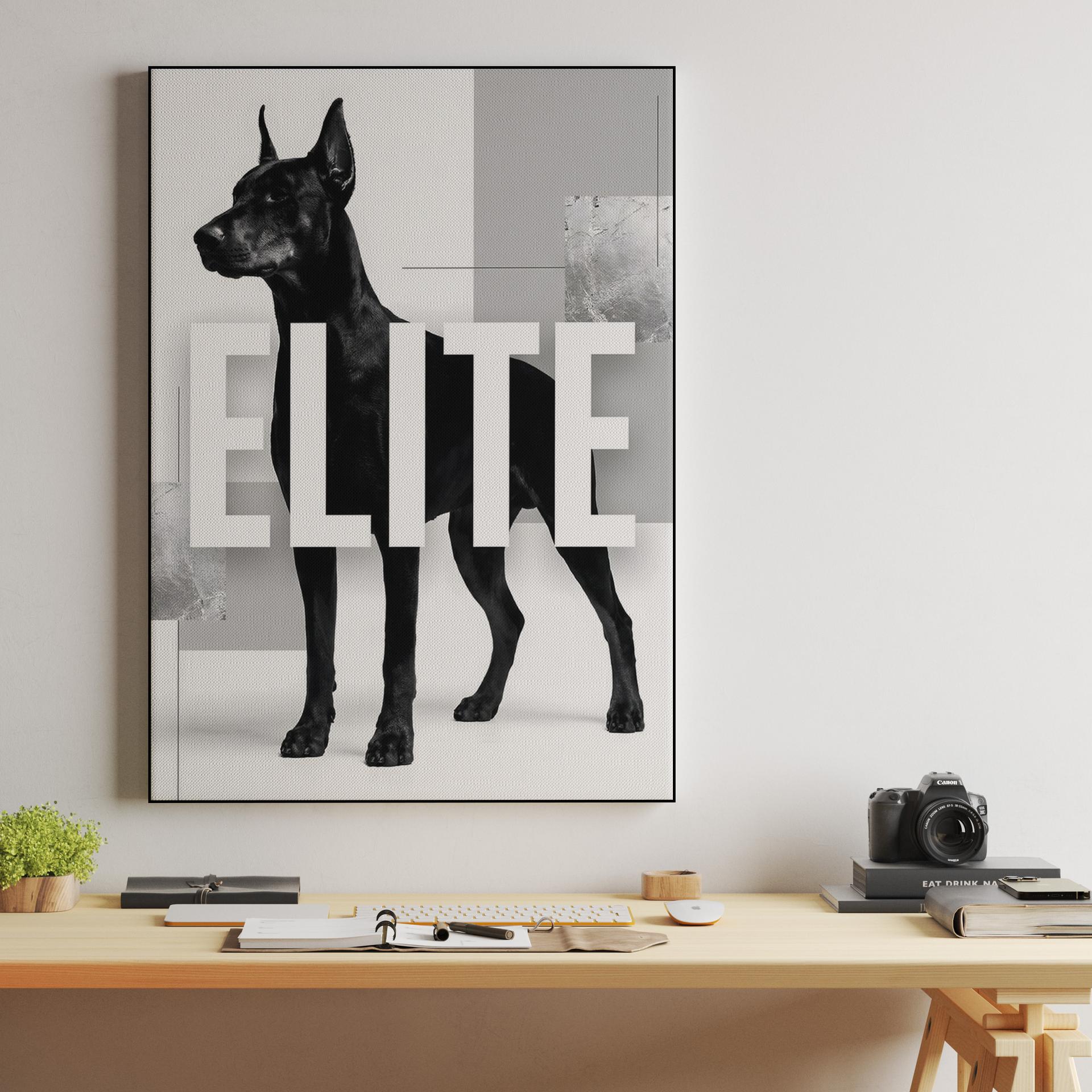 Elite Doberman: Minimalist Geometric Collage