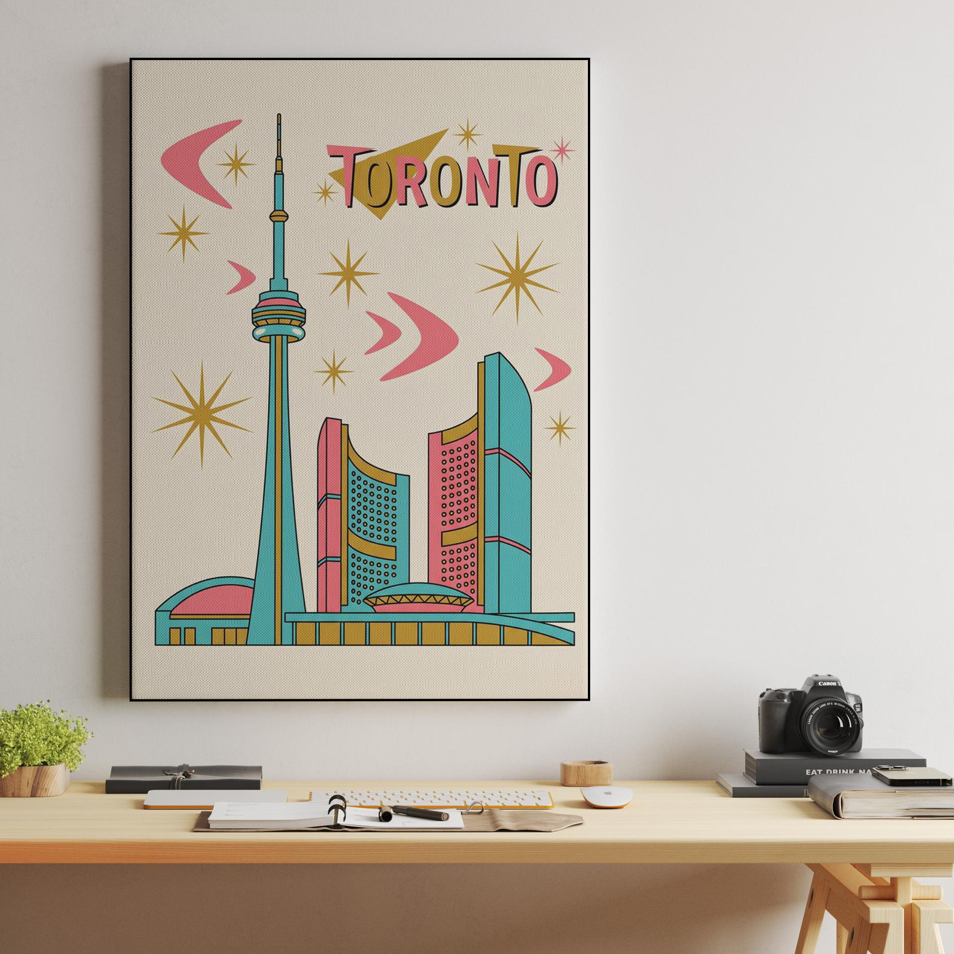 Toronto Retro Atomic Skyline Poster