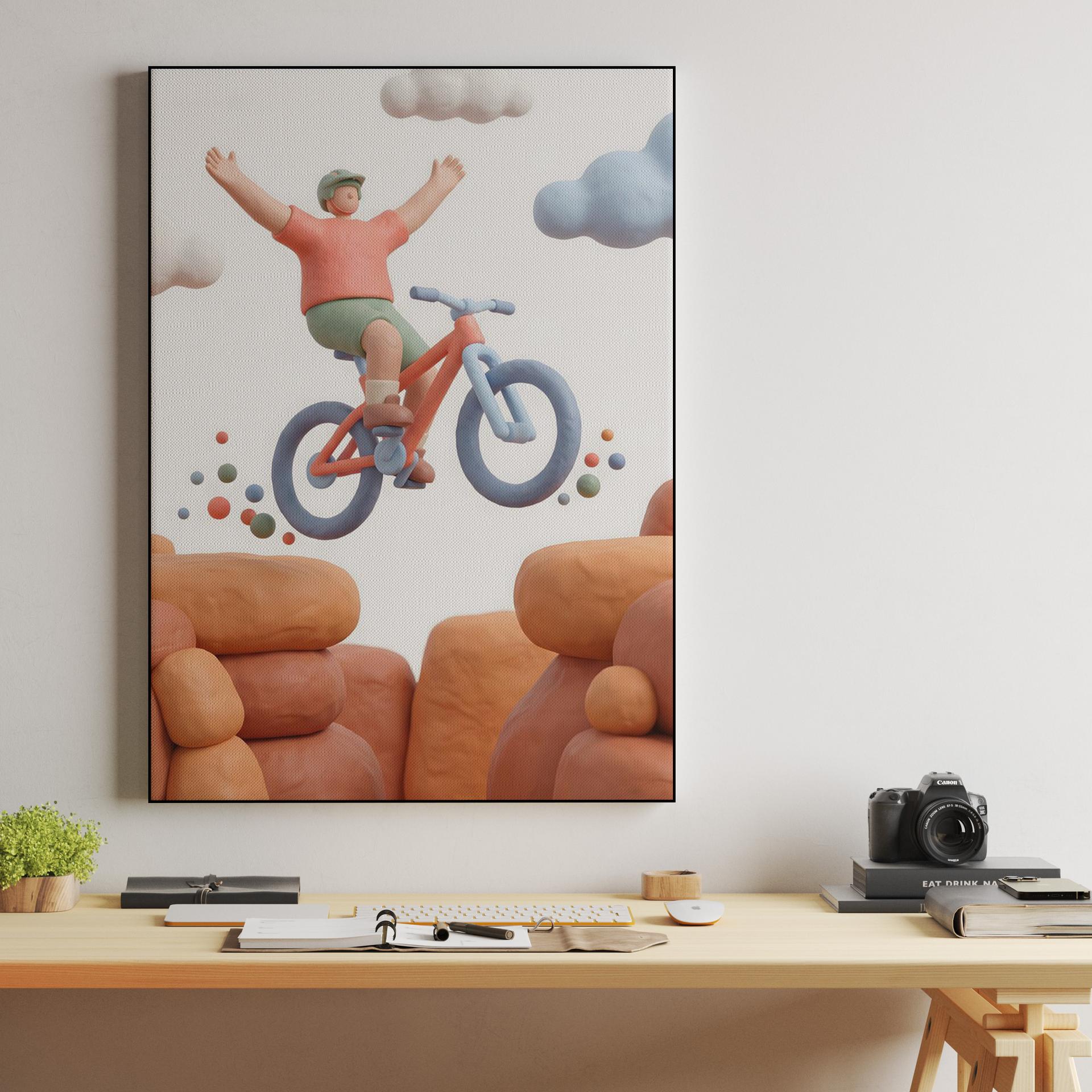 Joy of the Leap: 3D Clay Mountain Biking Adventure