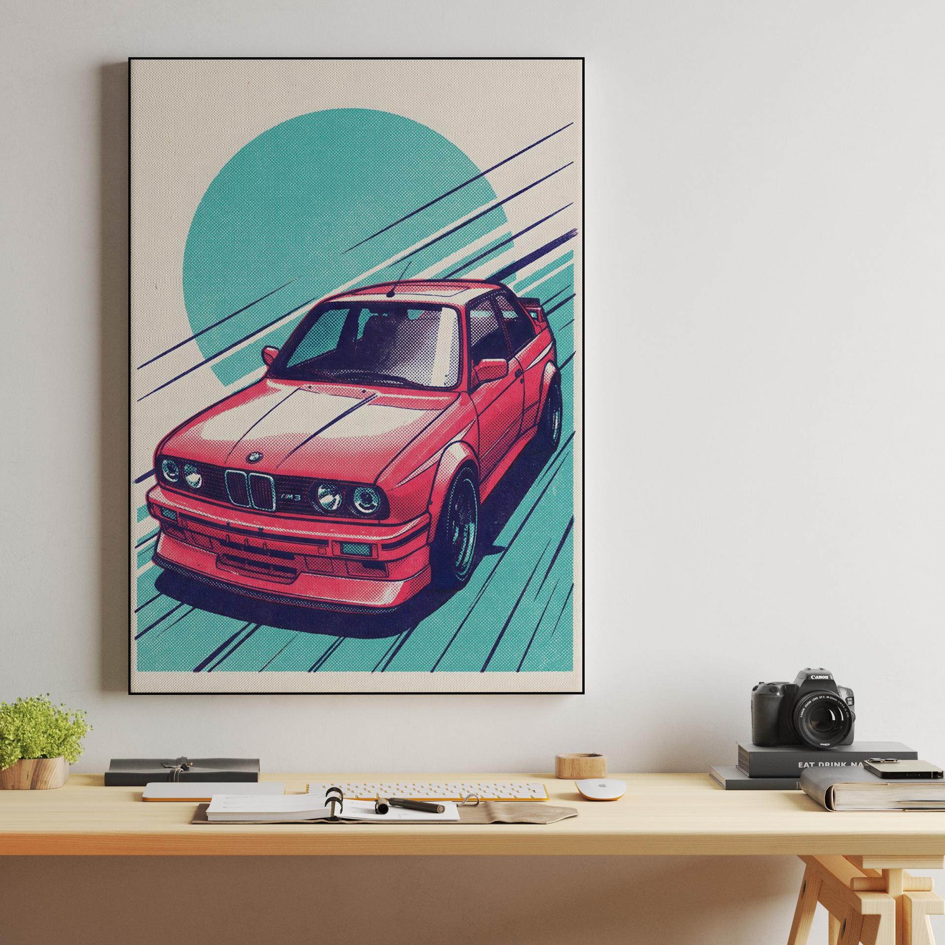 BMW E30 M3 Retro Halftone