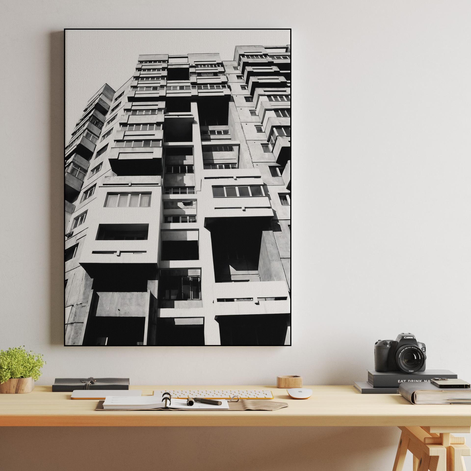 Brutalist Monolith: Bucharest Urban Geometry