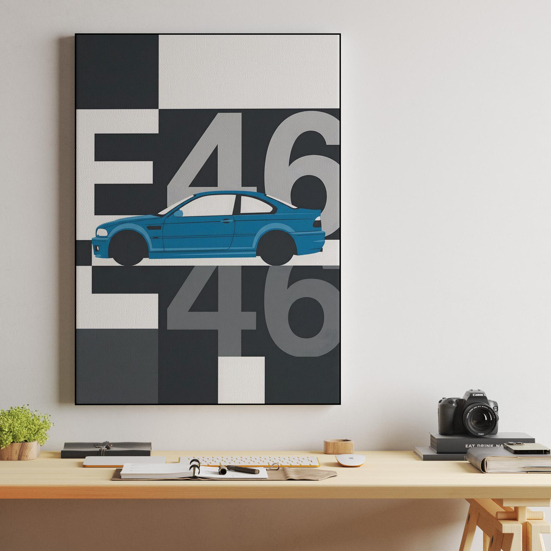 BMW E46 M3 Geometric Typography