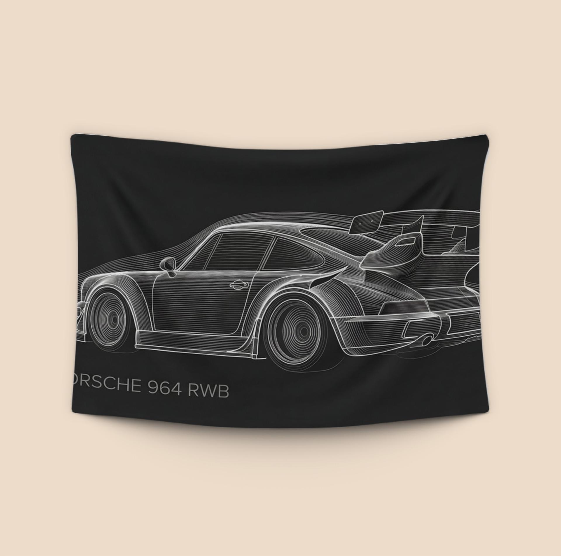 Porsche 964 RWB: Aerodynamic Flow Line Art