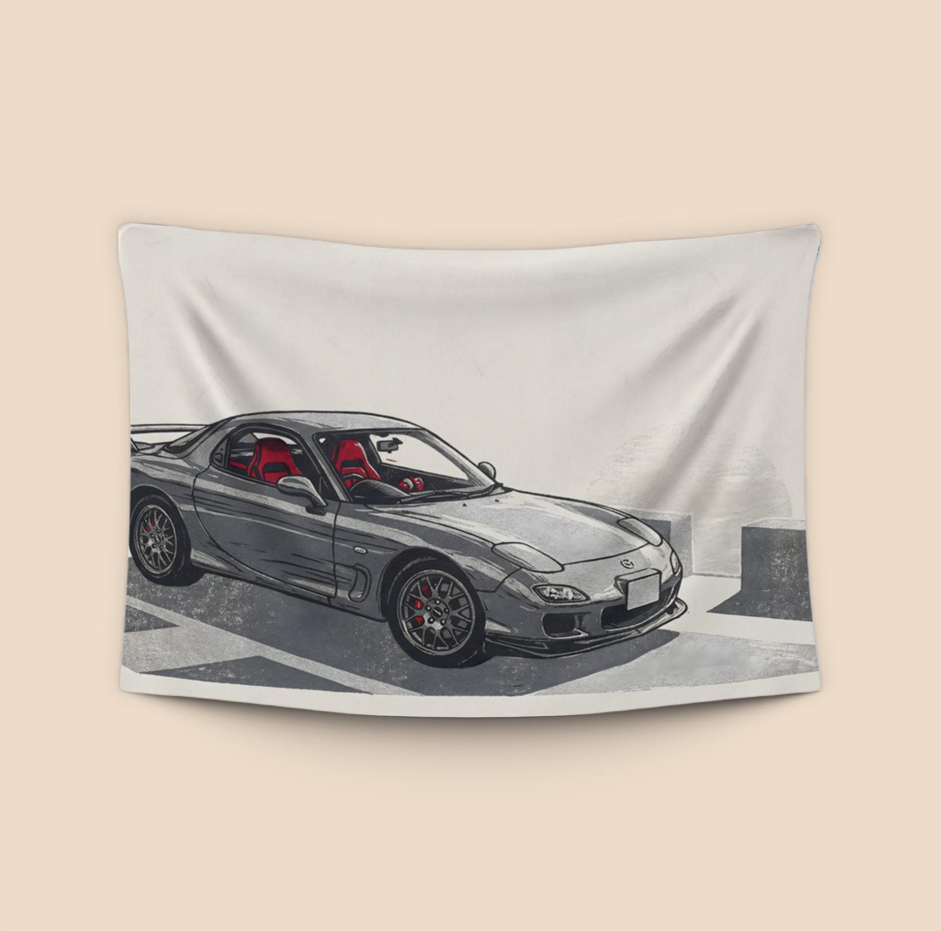 Mazda RX-7 Spirit R Woodcut Study