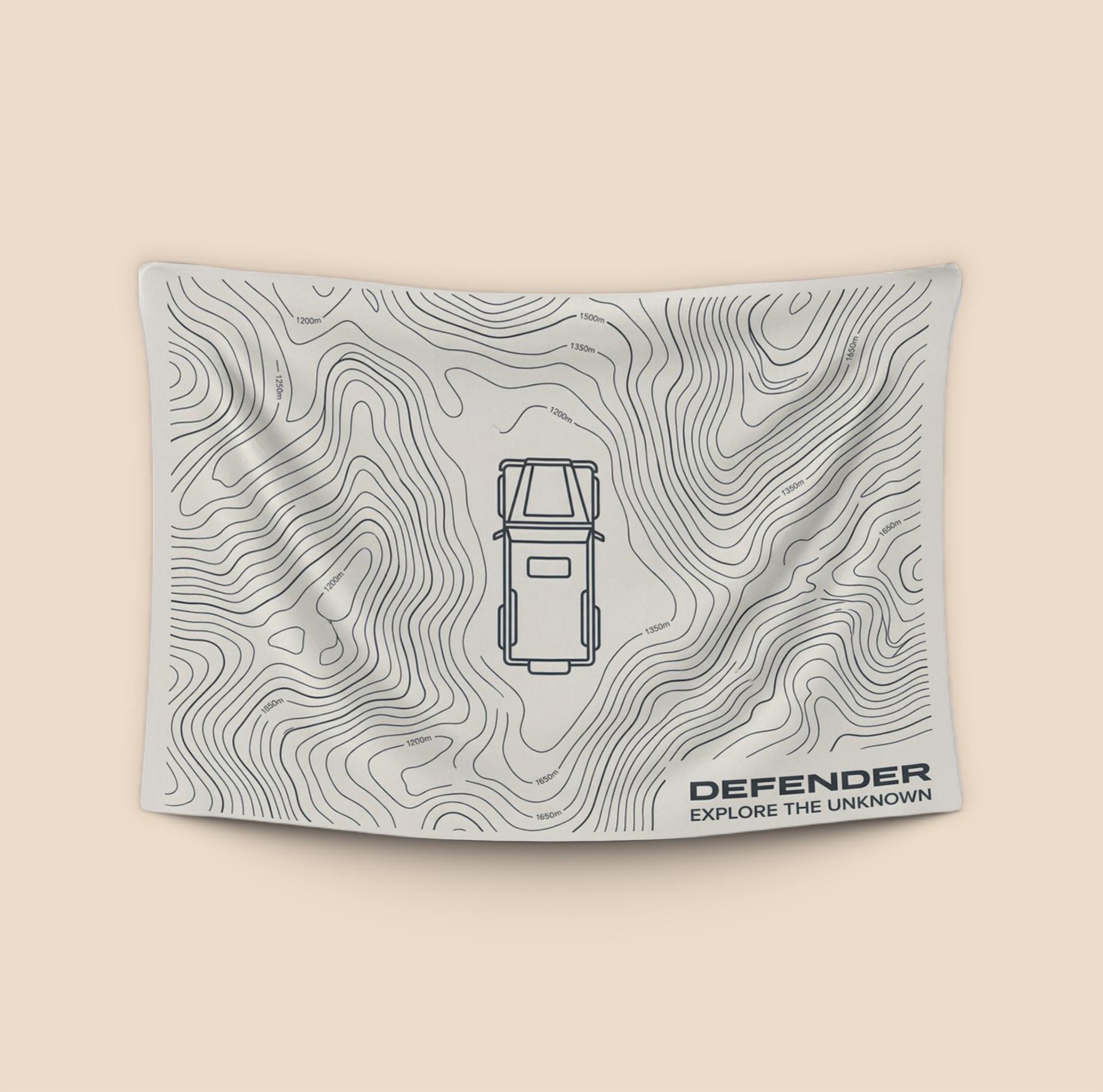 Defender Topographic Adventure Line Art