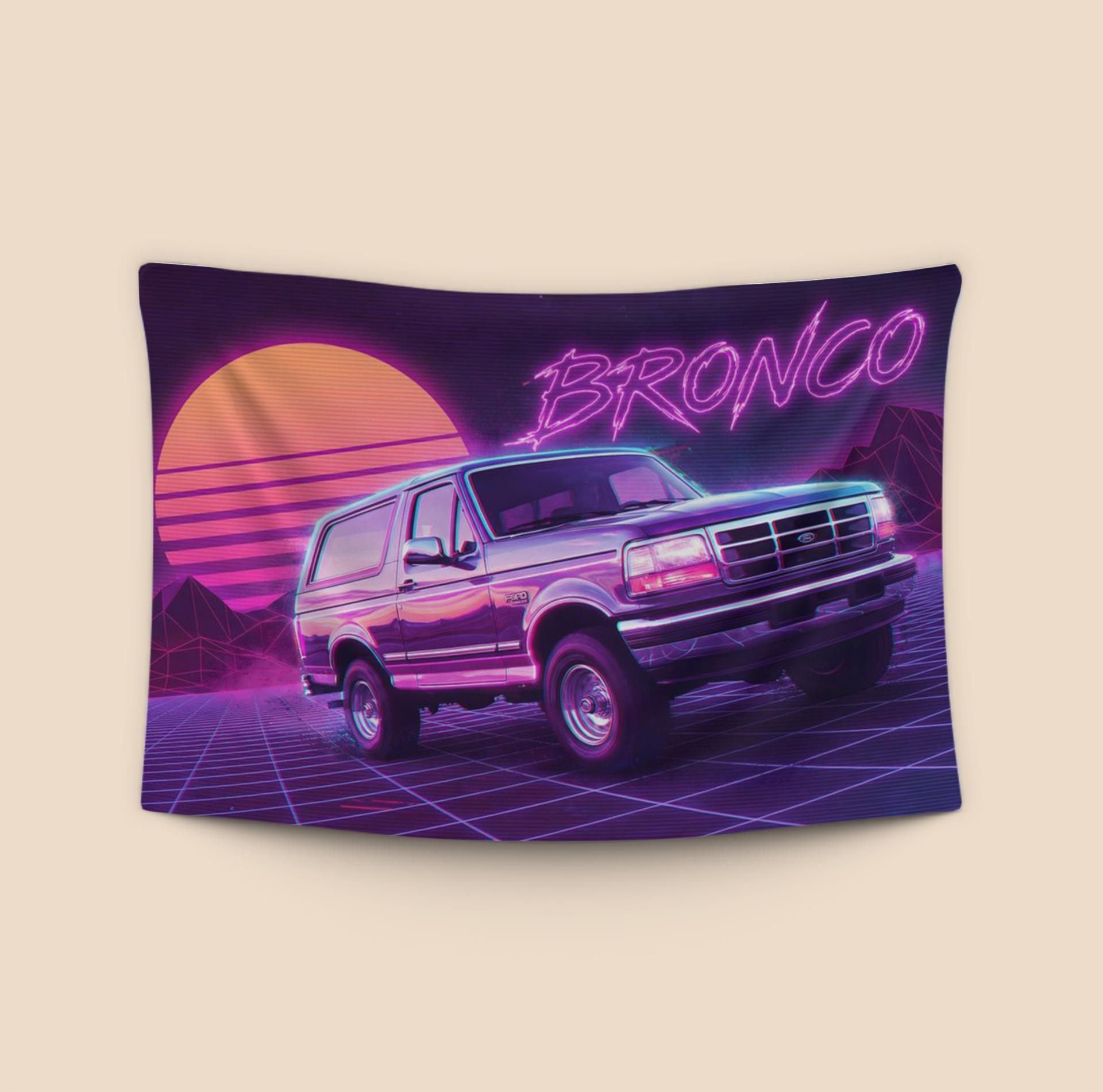 Synthwave Night Drive Ford Bronco