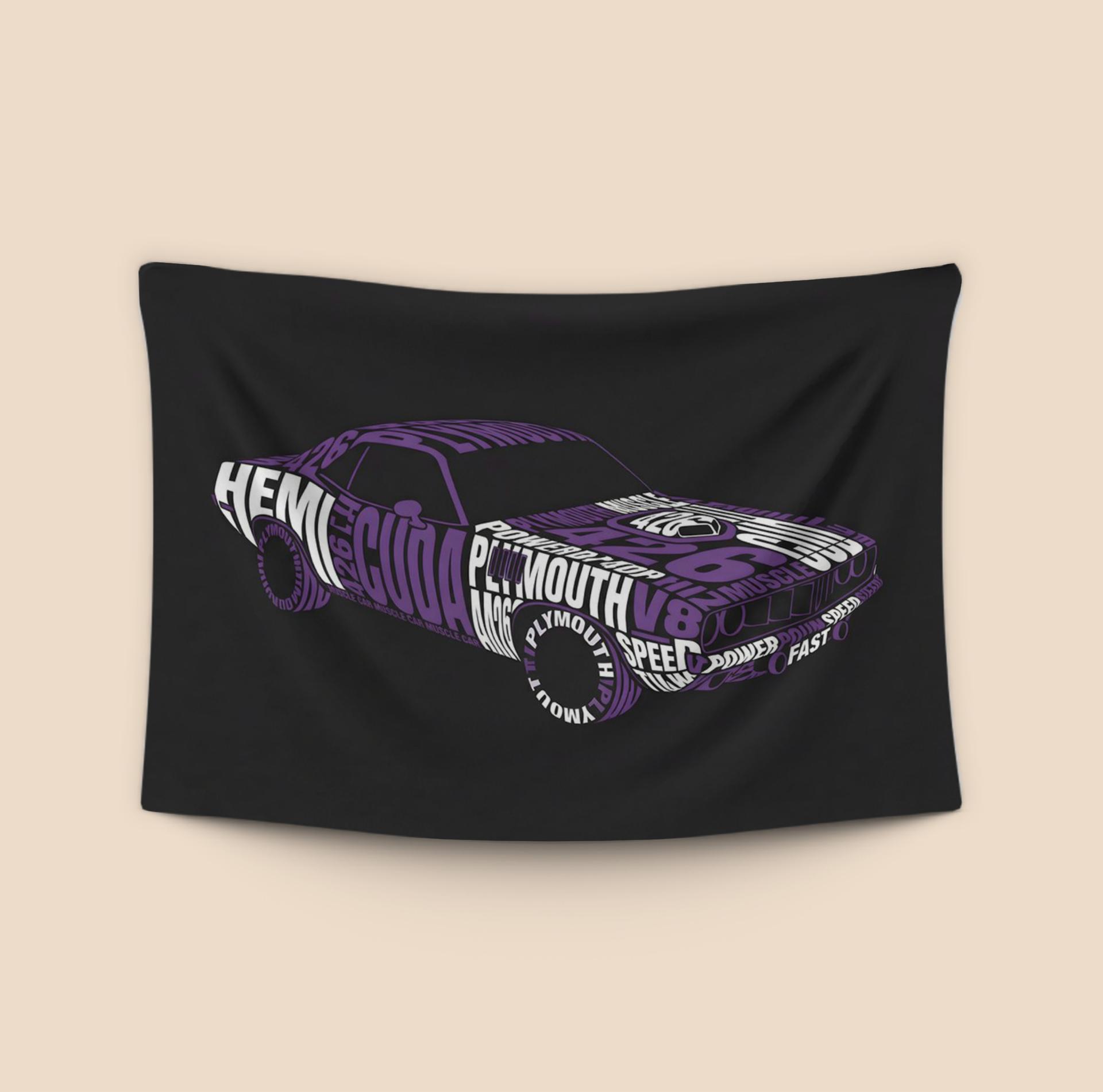 Plymouth Cuda Typographic Muscle