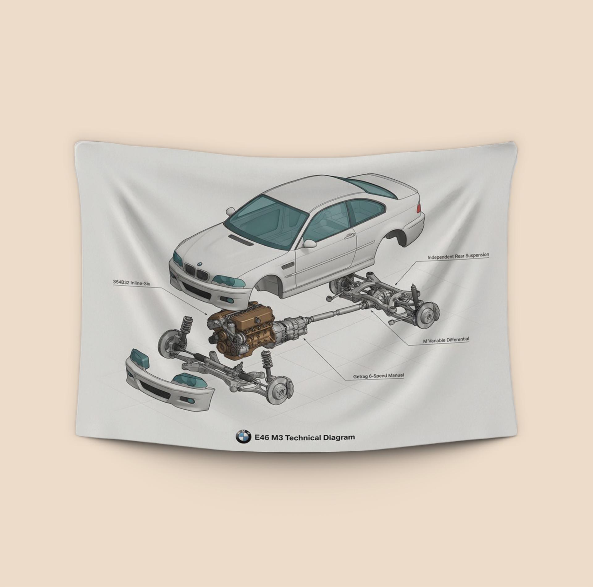 BMW E46 M3 Exploded Technical Diagram