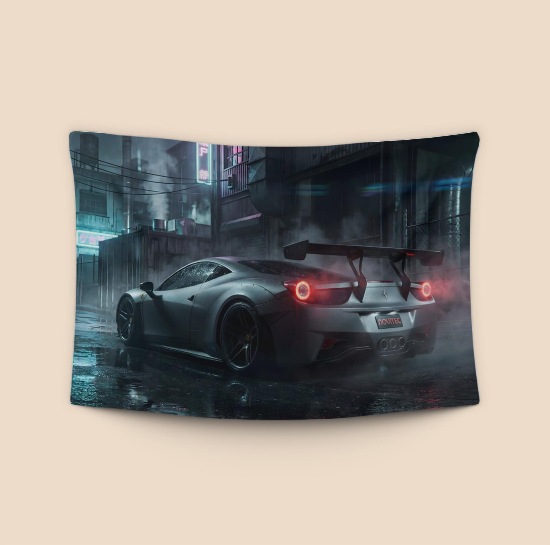 Cyberpunk Ferrari 458 Night Alley
