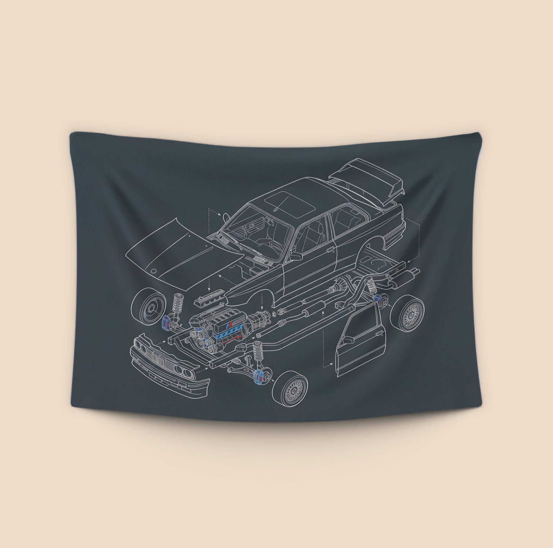 BMW E30 M3 Exploded Technical View