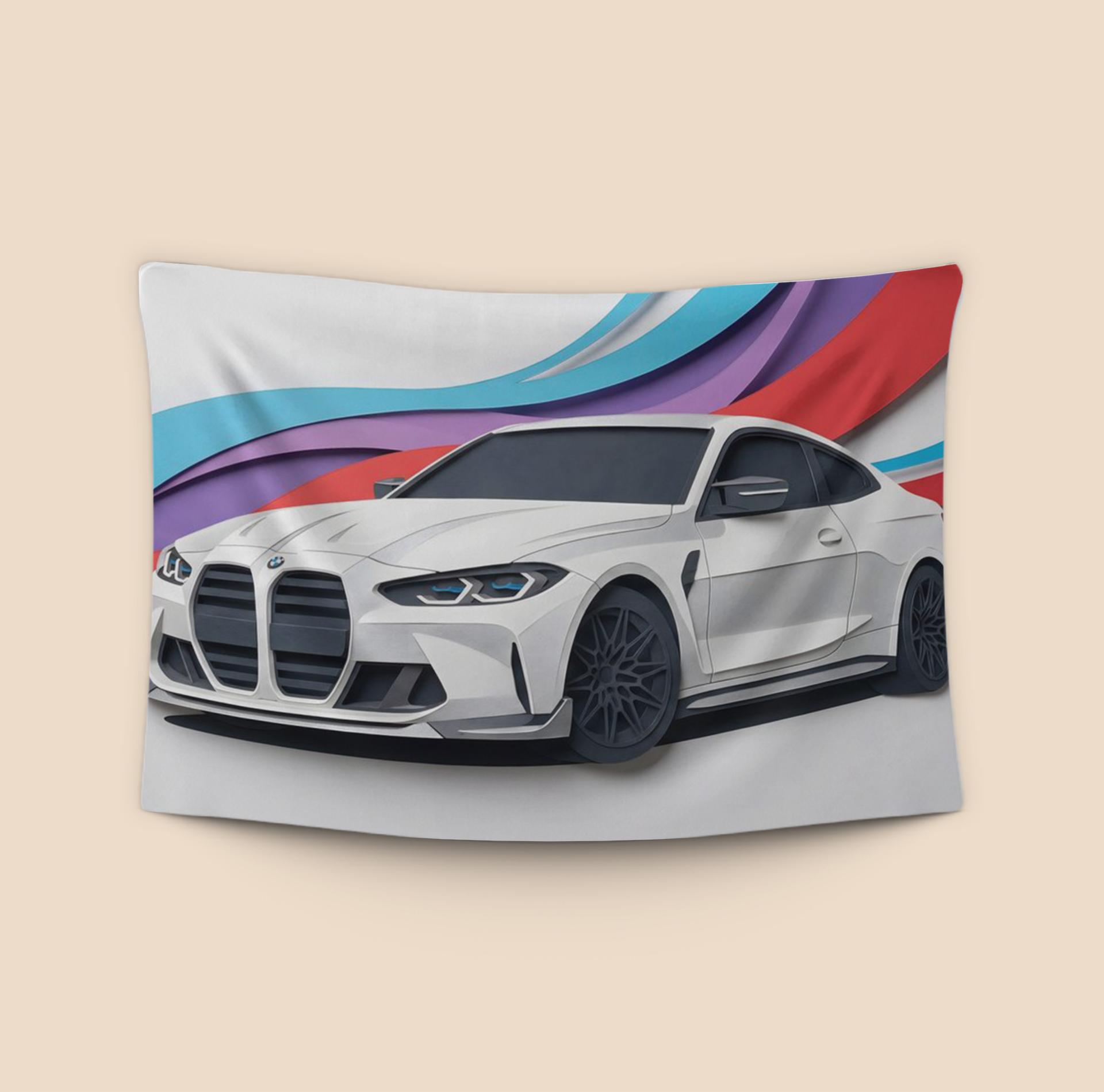 BMW M4 Paper Cutout Composition