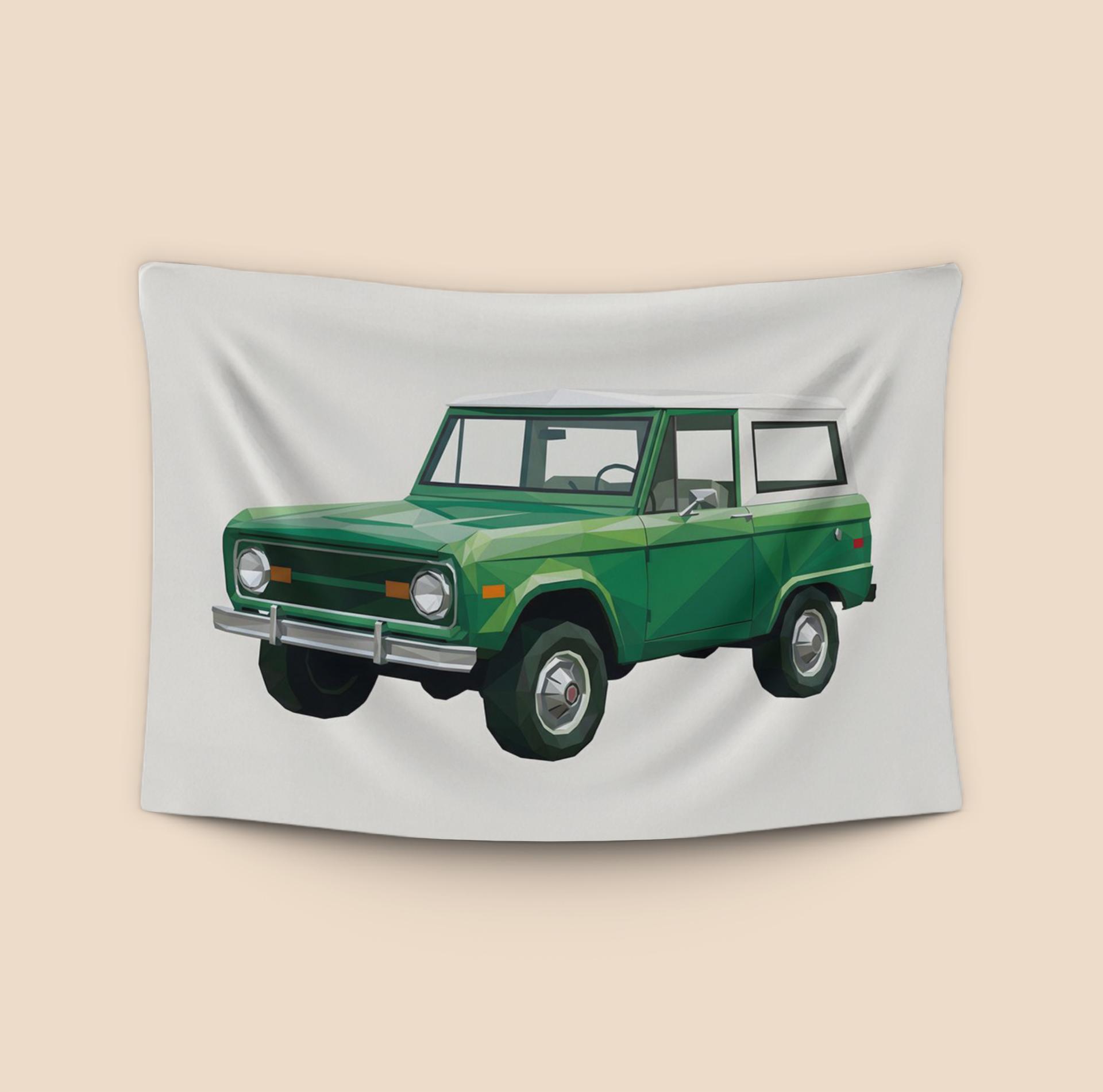First Gen Ford Bronco Low Poly Illustration